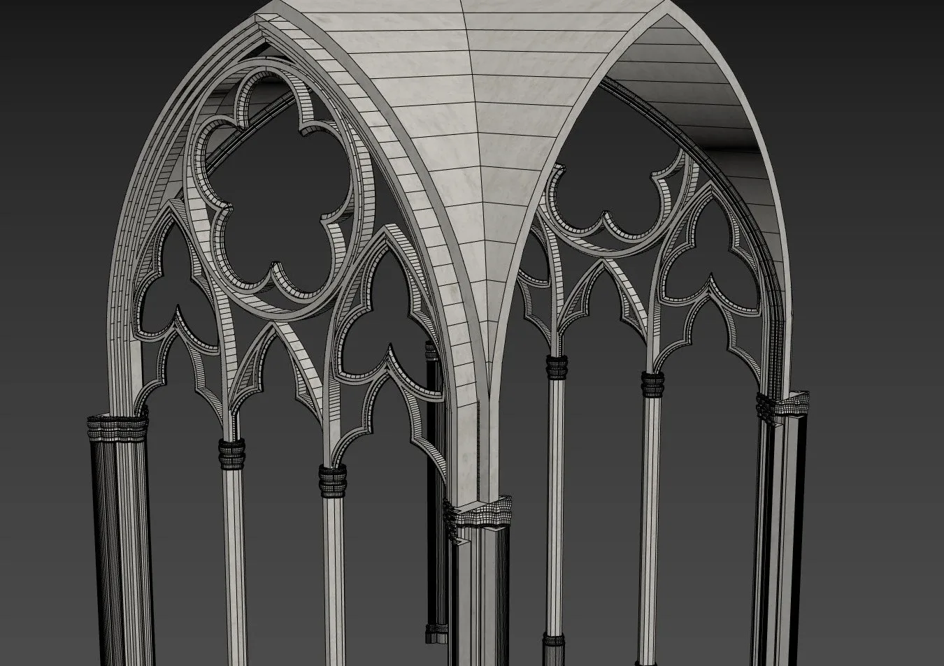 Gothic Architecture - Vaulted Ceiling Kitbash - Modular Unit