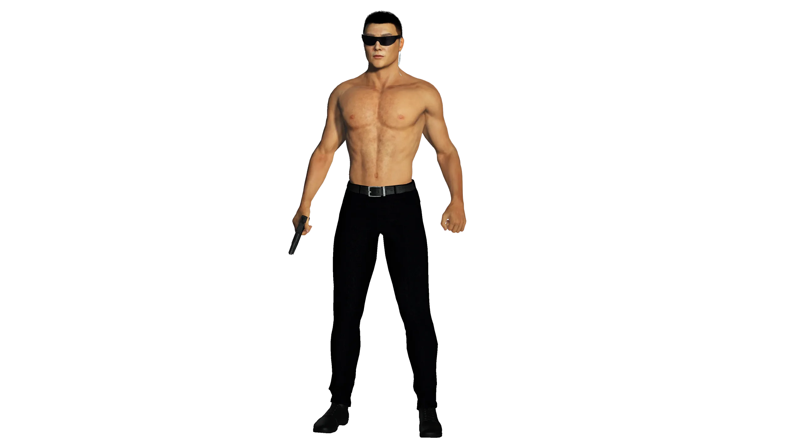 3D REALISTIC HUMAN RIGGED CHARACTER - ASIAN BODYGUARD MAN