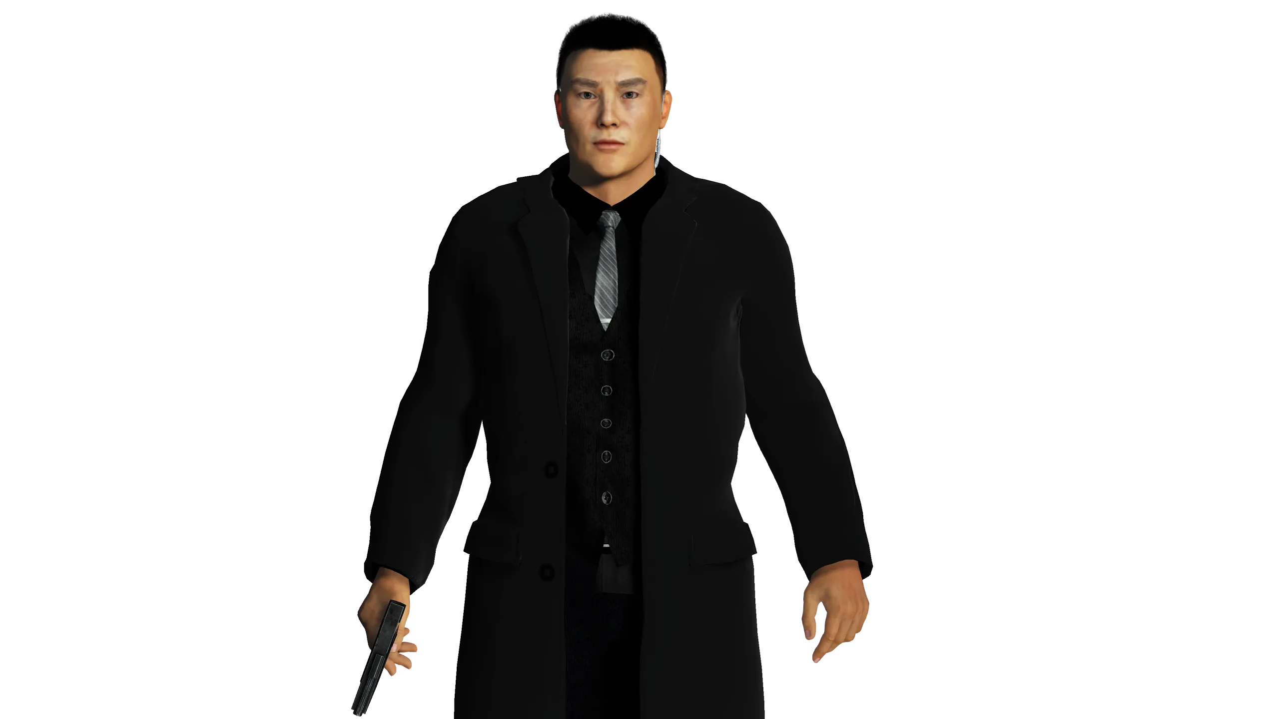 3D REALISTIC HUMAN RIGGED CHARACTER - ASIAN BODYGUARD MAN