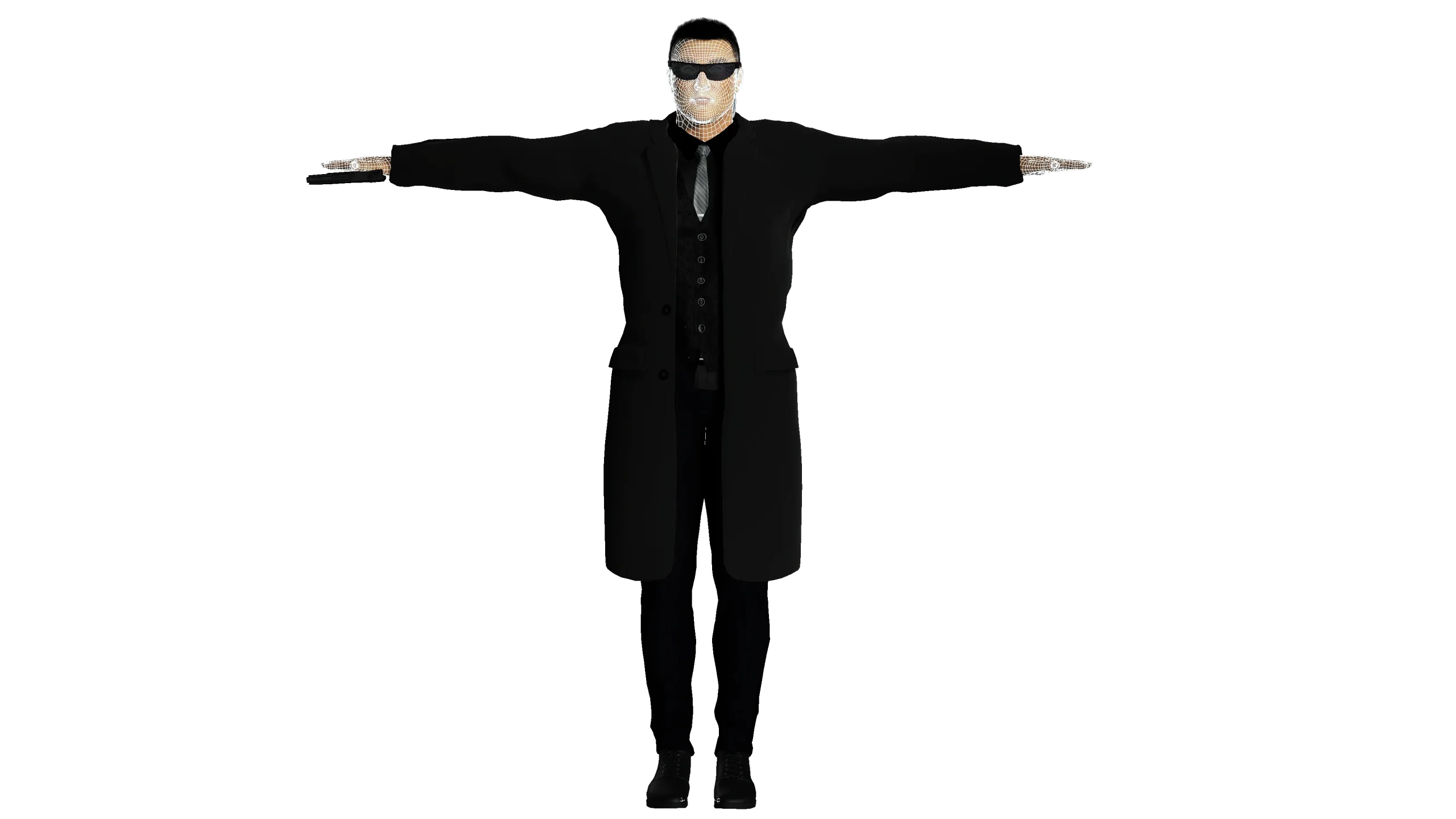 3D REALISTIC HUMAN RIGGED CHARACTER - ASIAN BODYGUARD MAN