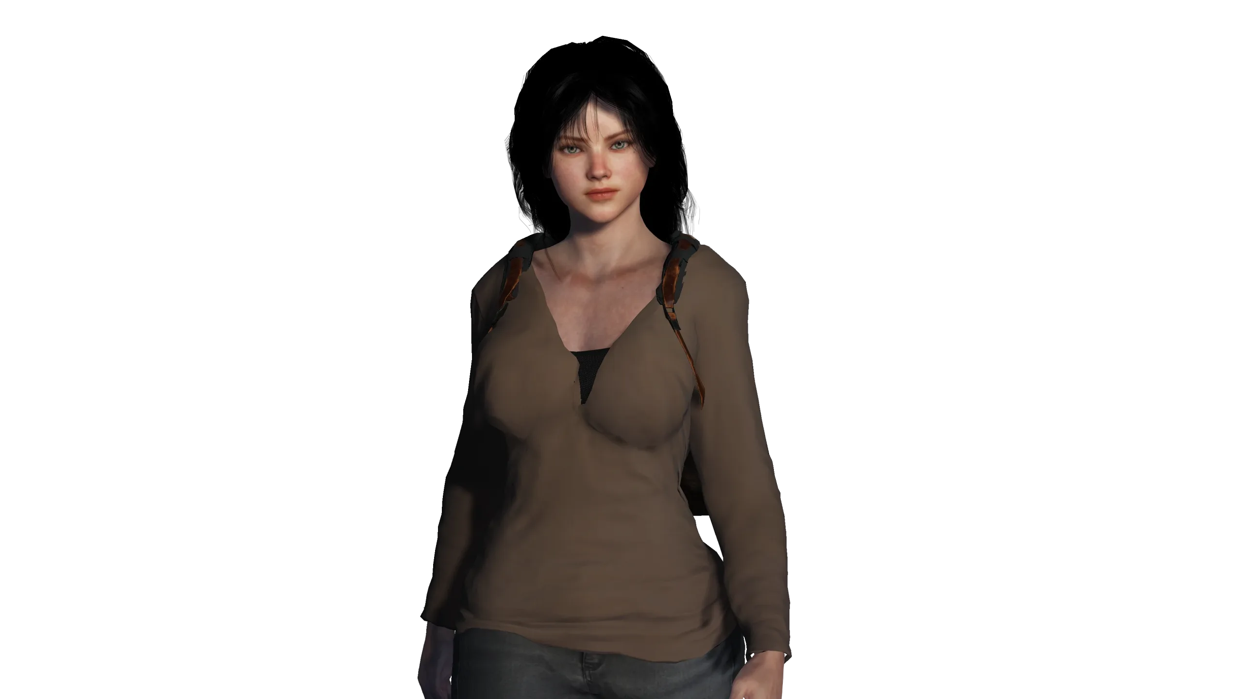 3D REALISTIC HUMAN RIGGED CHARACTER -BACKPACK GIRL-CASUAL OUTFIT