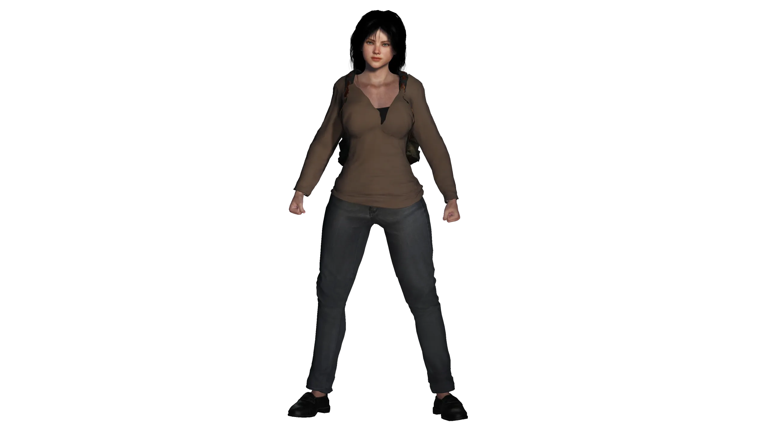 3D REALISTIC HUMAN RIGGED CHARACTER -BACKPACK GIRL-CASUAL OUTFIT