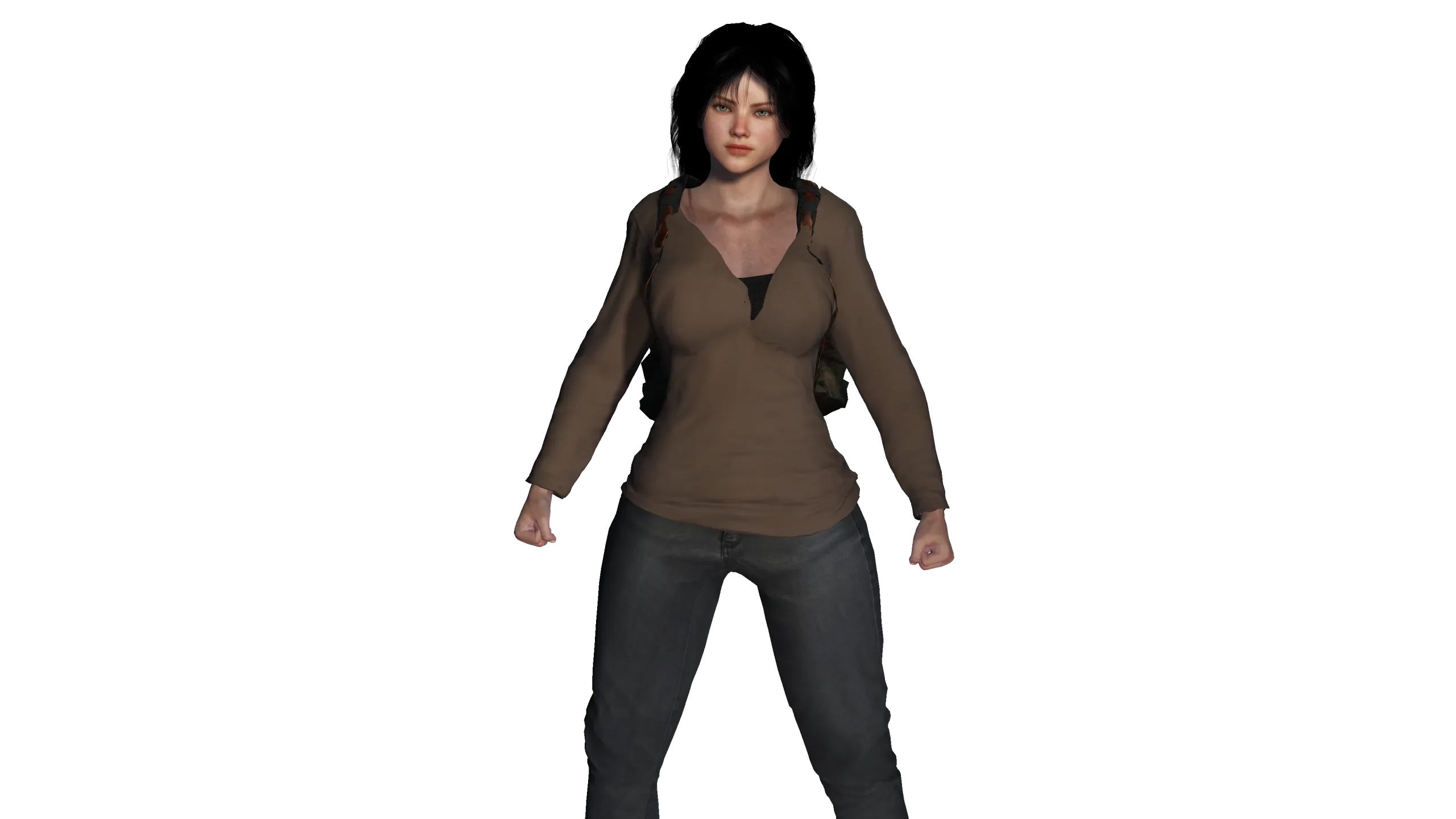 3D REALISTIC HUMAN RIGGED CHARACTER -BACKPACK GIRL-CASUAL OUTFIT