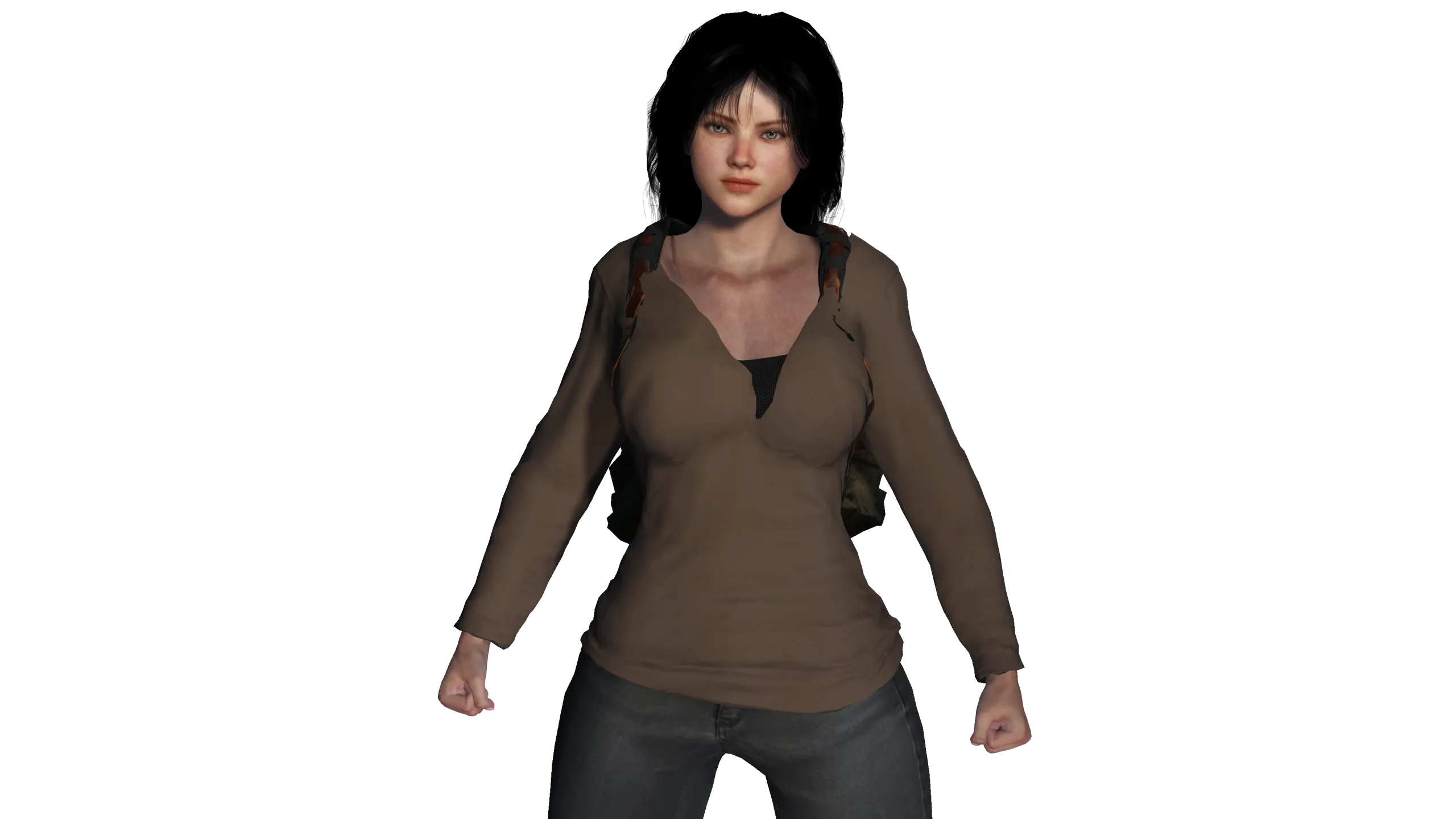 3D REALISTIC HUMAN RIGGED CHARACTER -BACKPACK GIRL-CASUAL OUTFIT