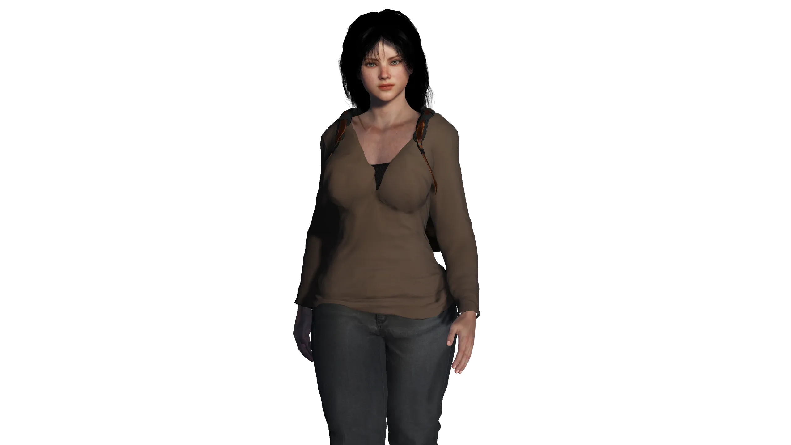 3D REALISTIC HUMAN RIGGED CHARACTER -BACKPACK GIRL-CASUAL OUTFIT