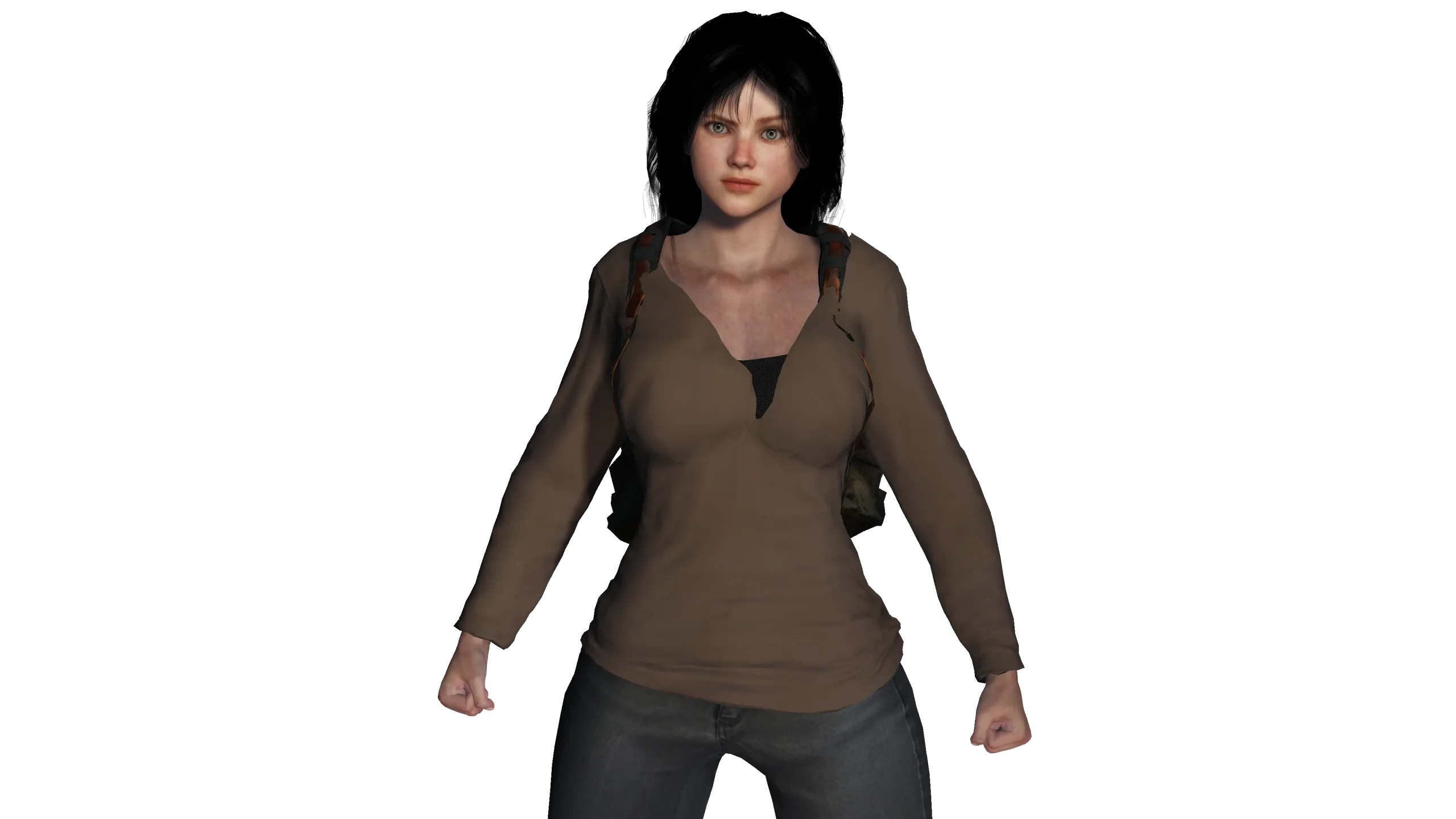 3D REALISTIC HUMAN RIGGED CHARACTER -BACKPACK GIRL-CASUAL OUTFIT