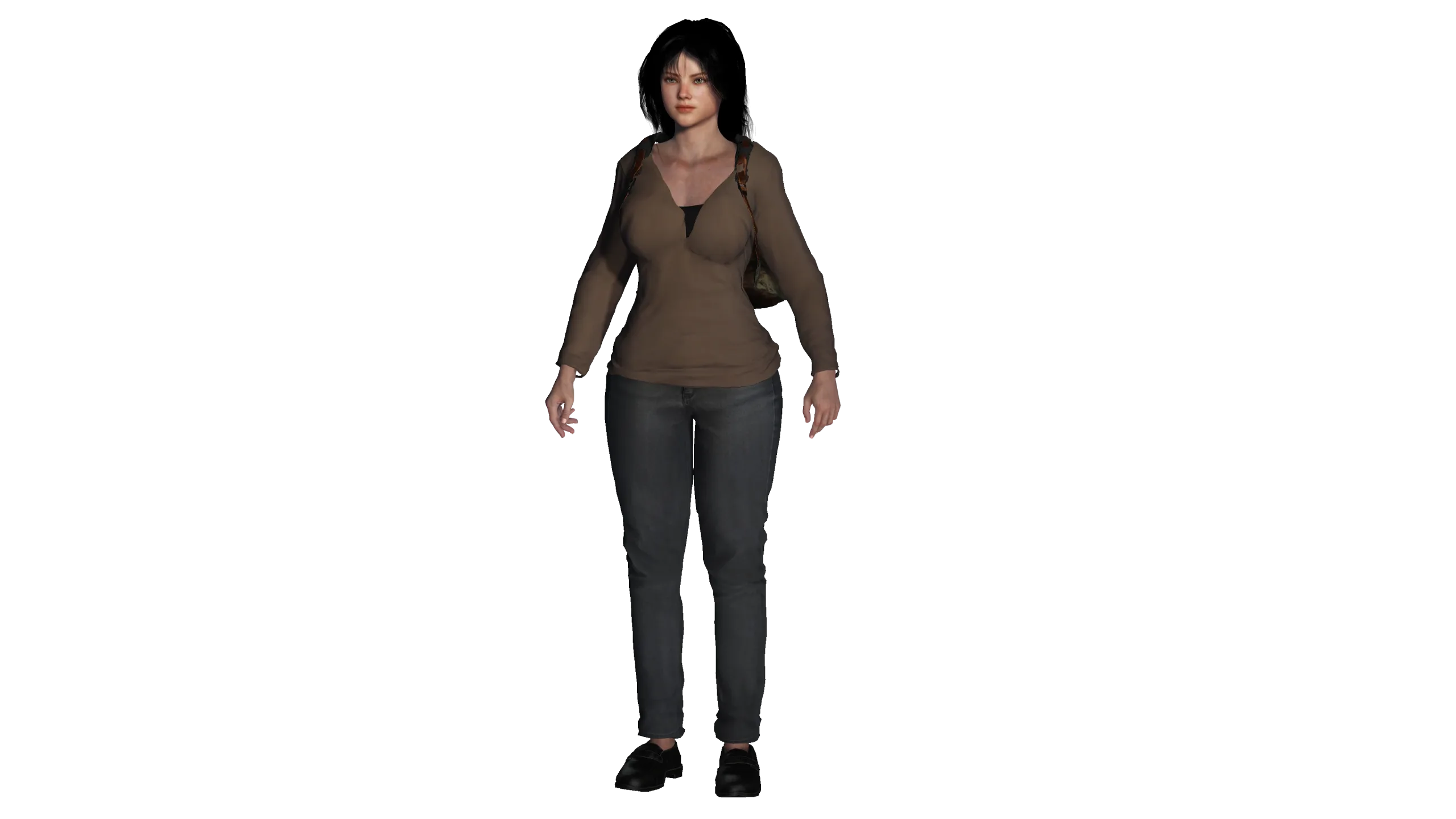 3D REALISTIC HUMAN RIGGED CHARACTER -BACKPACK GIRL-CASUAL OUTFIT