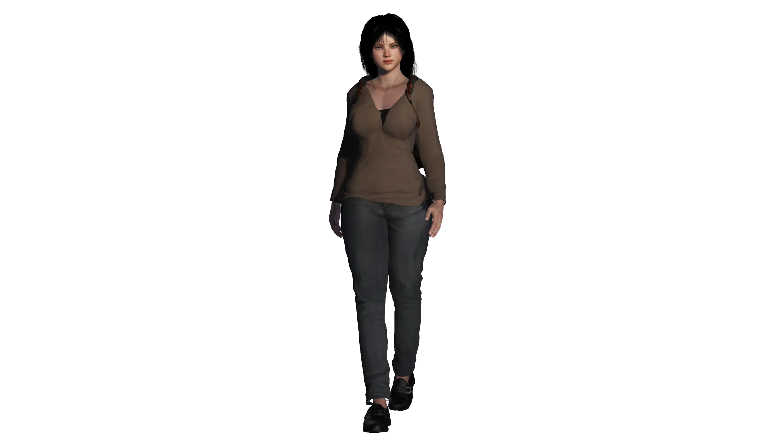 3D REALISTIC HUMAN RIGGED CHARACTER -BACKPACK GIRL-CASUAL OUTFIT
