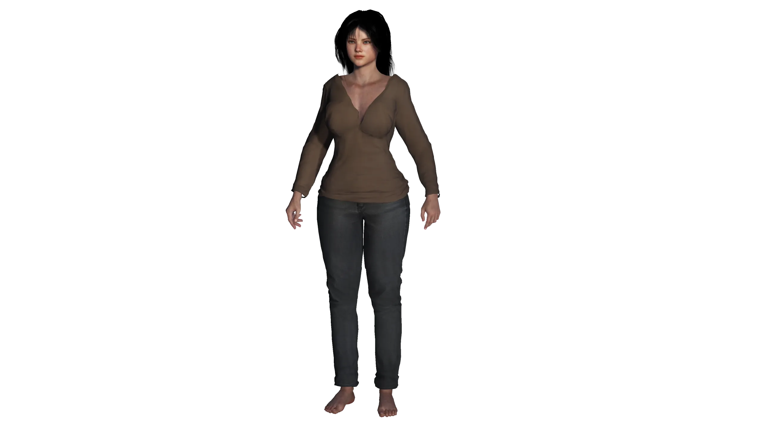 3D REALISTIC HUMAN RIGGED CHARACTER -BACKPACK GIRL-CASUAL OUTFIT
