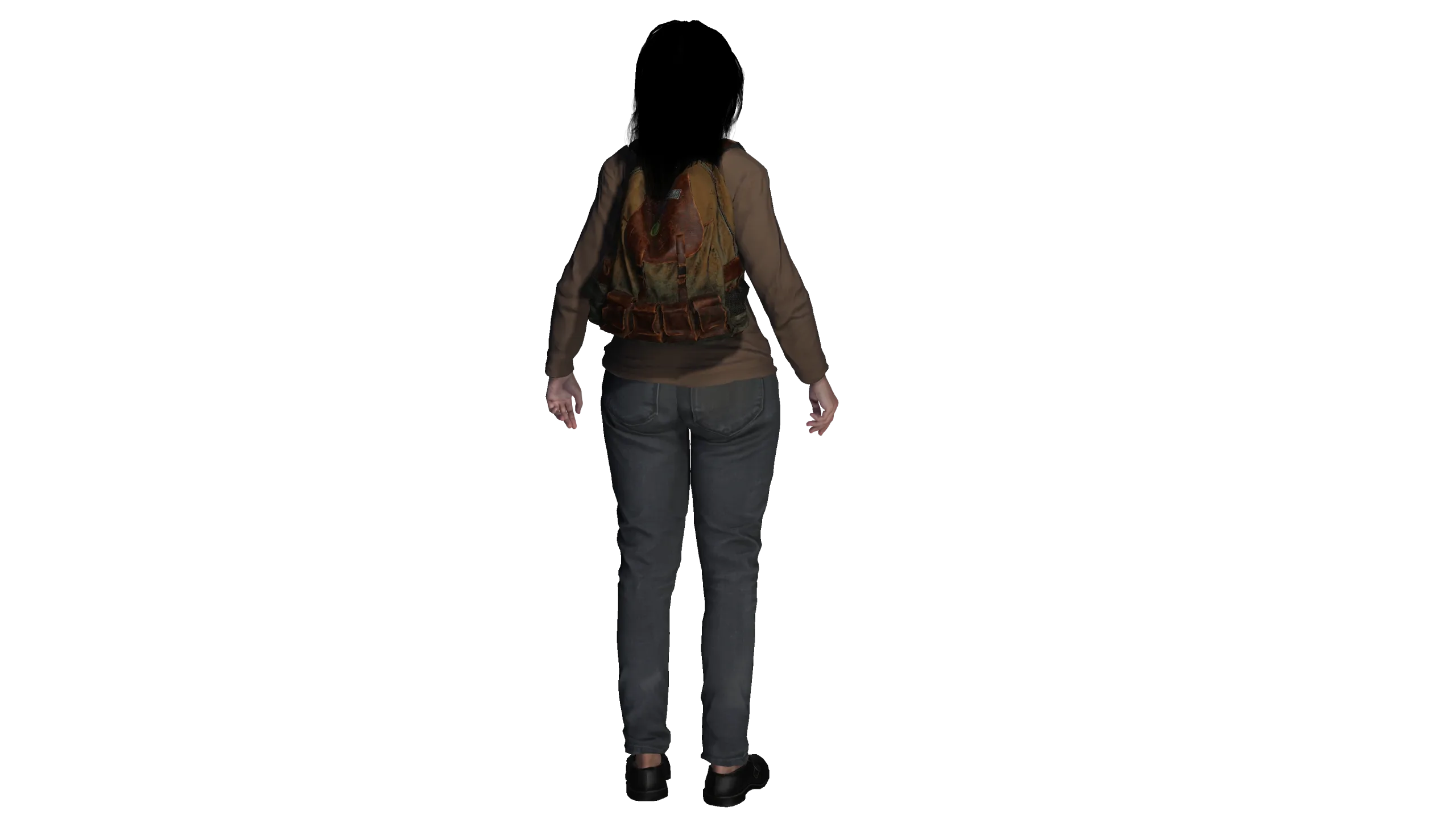 3D REALISTIC HUMAN RIGGED CHARACTER -BACKPACK GIRL-CASUAL OUTFIT