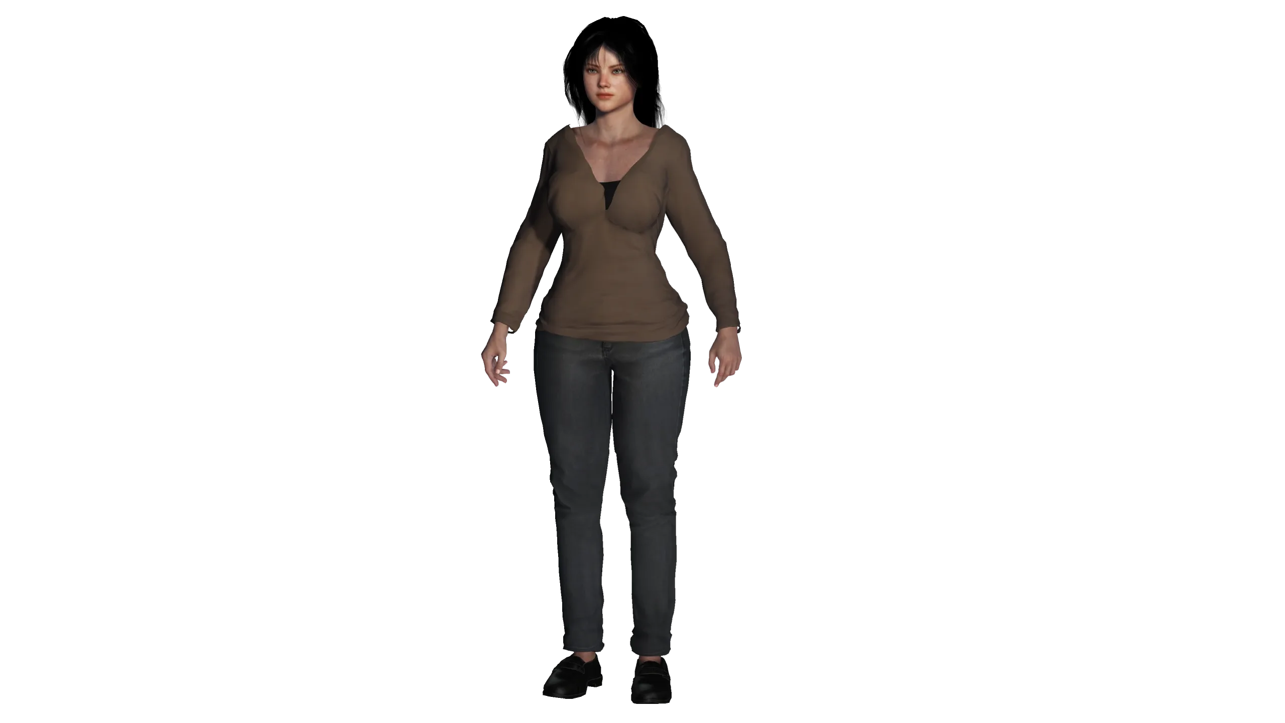 3D REALISTIC HUMAN RIGGED CHARACTER -BACKPACK GIRL-CASUAL OUTFIT