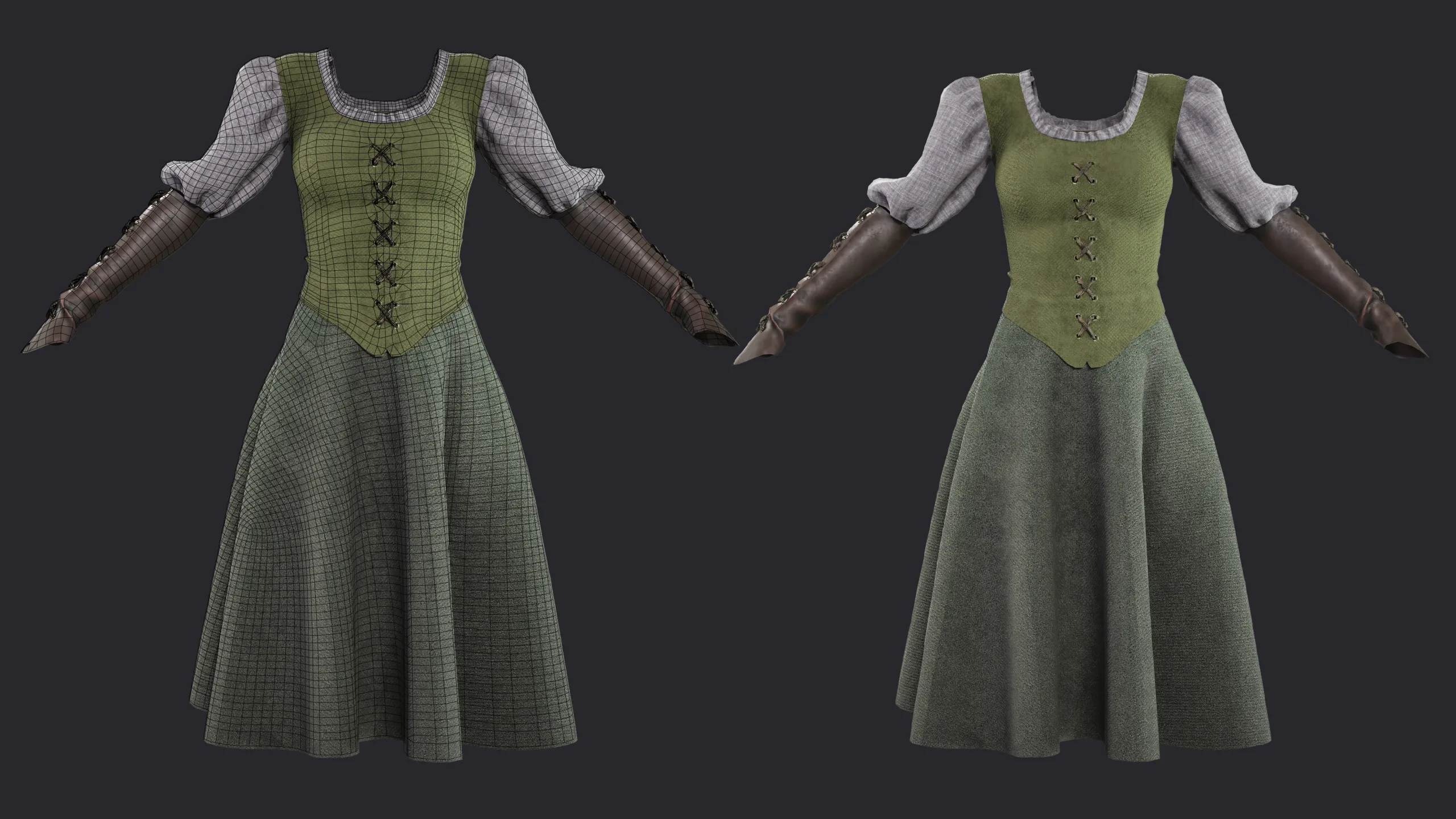 Female medieval character dress