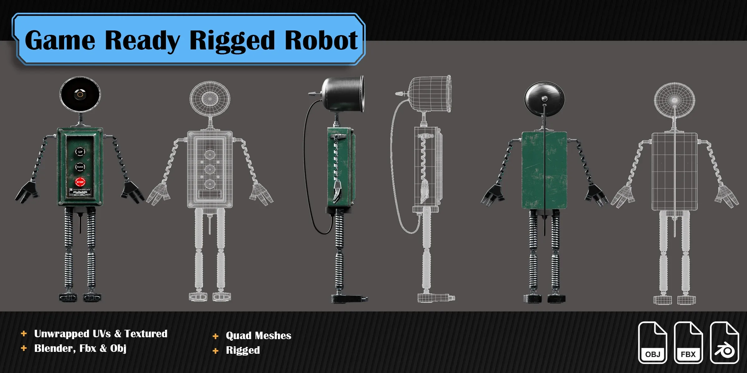 Hector 3D Model (Game Ready Rigged Robot)