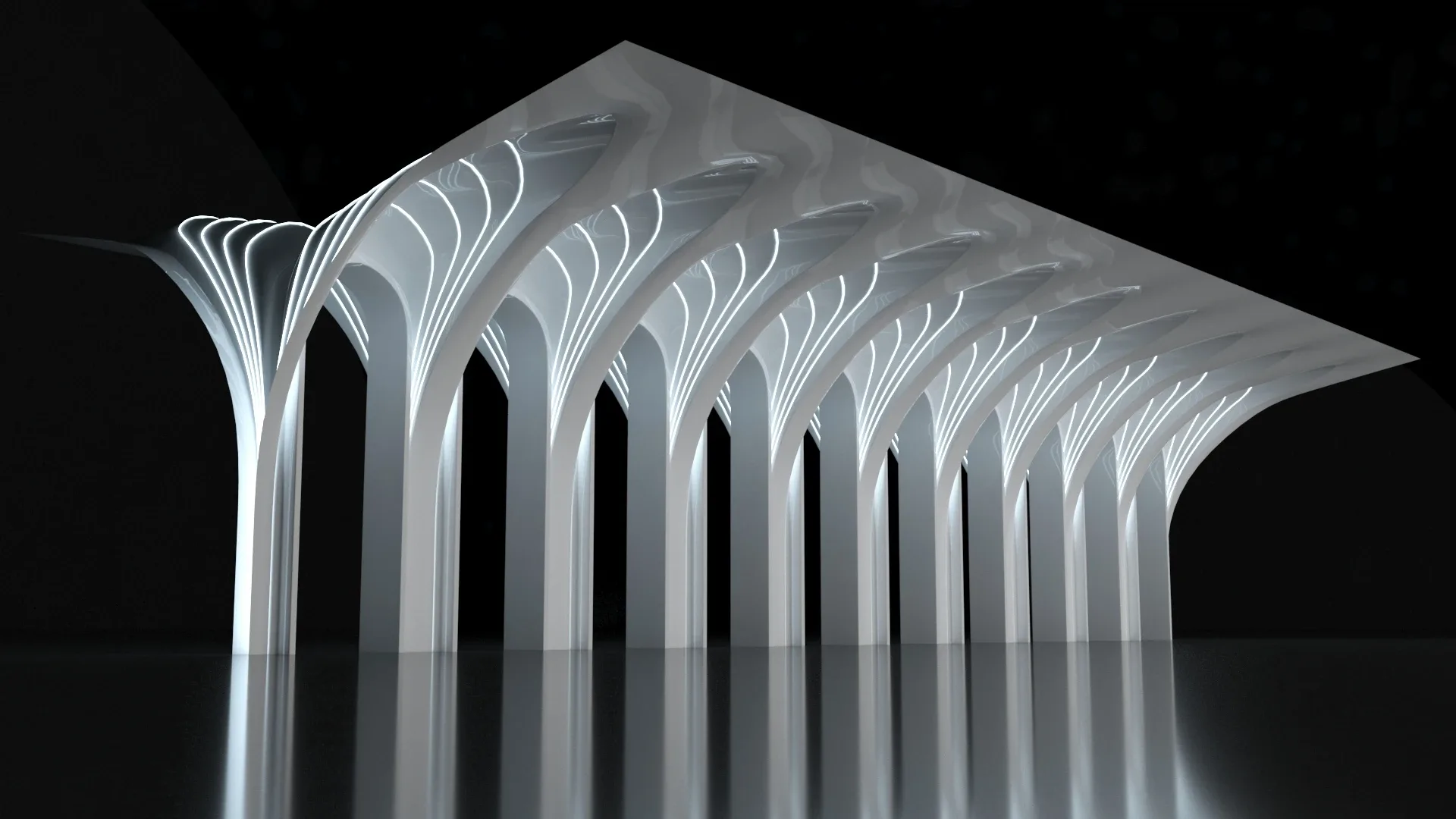 Futuristic Architecture - Parametric Organic Arched Shade Structure