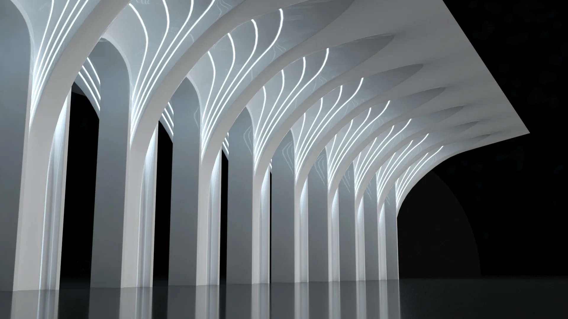 Futuristic Architecture - Parametric Organic Arched Shade Structure