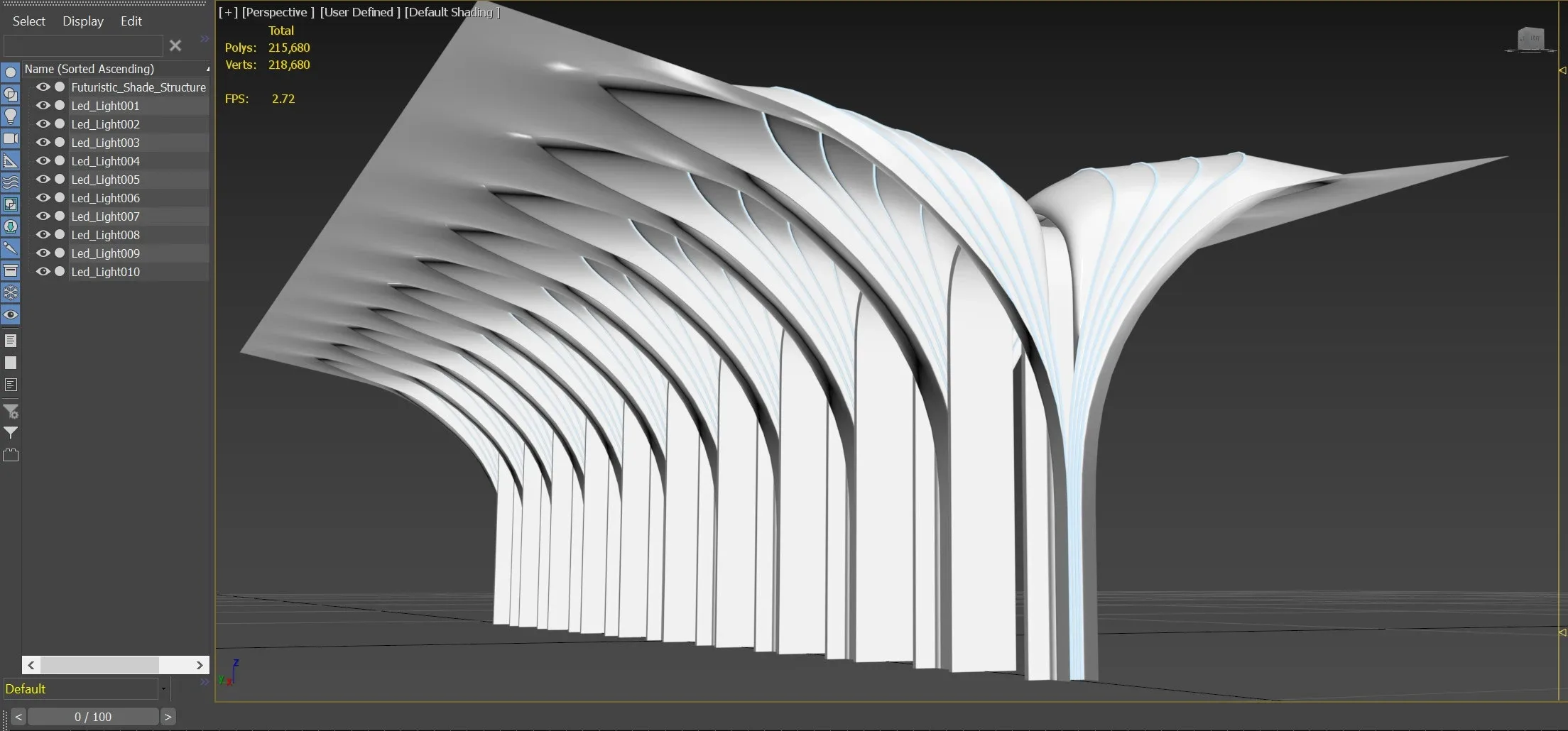 Futuristic Architecture - Parametric Organic Arched Shade Structure