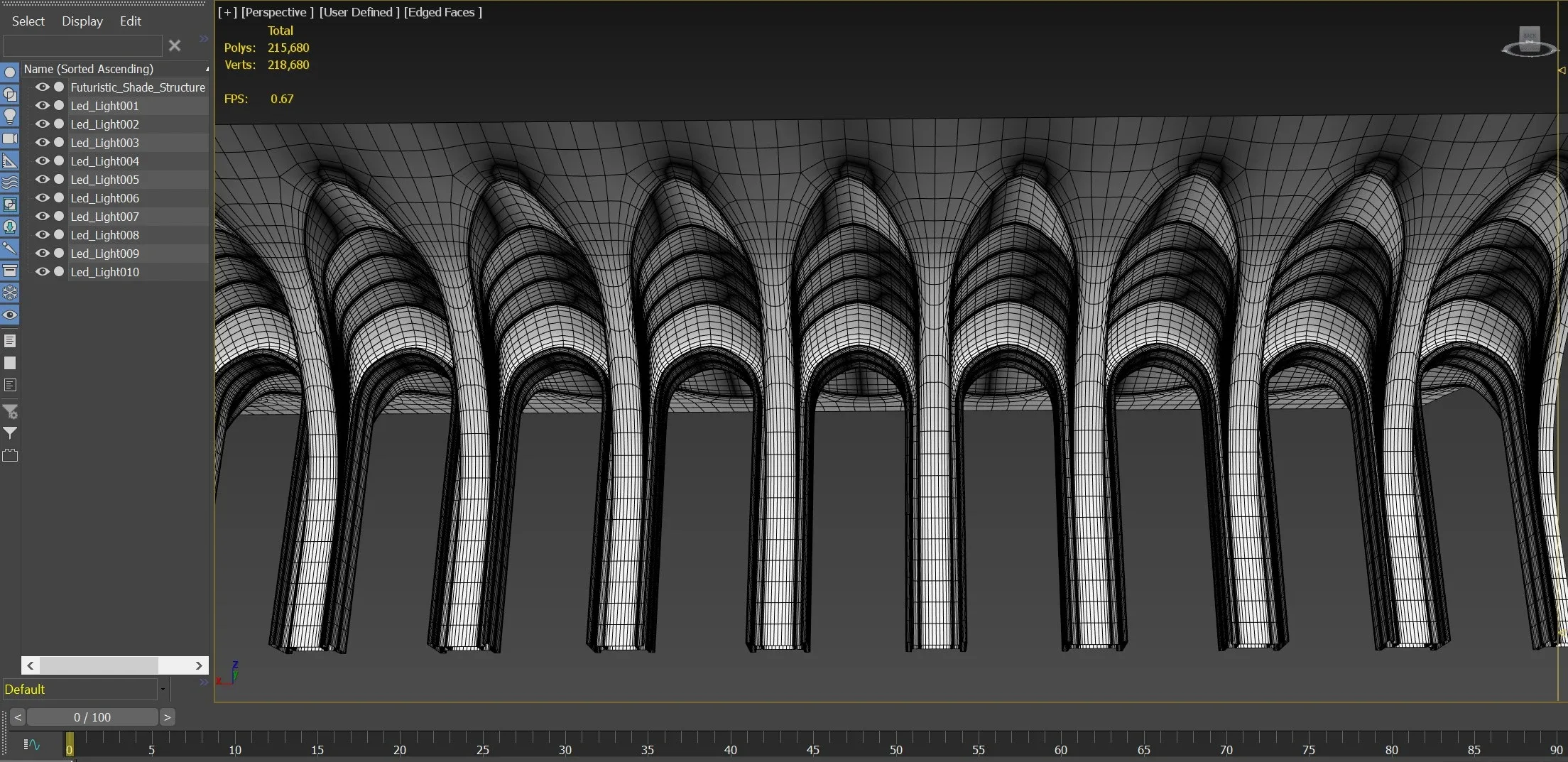 Futuristic Architecture - Parametric Organic Arched Shade Structure