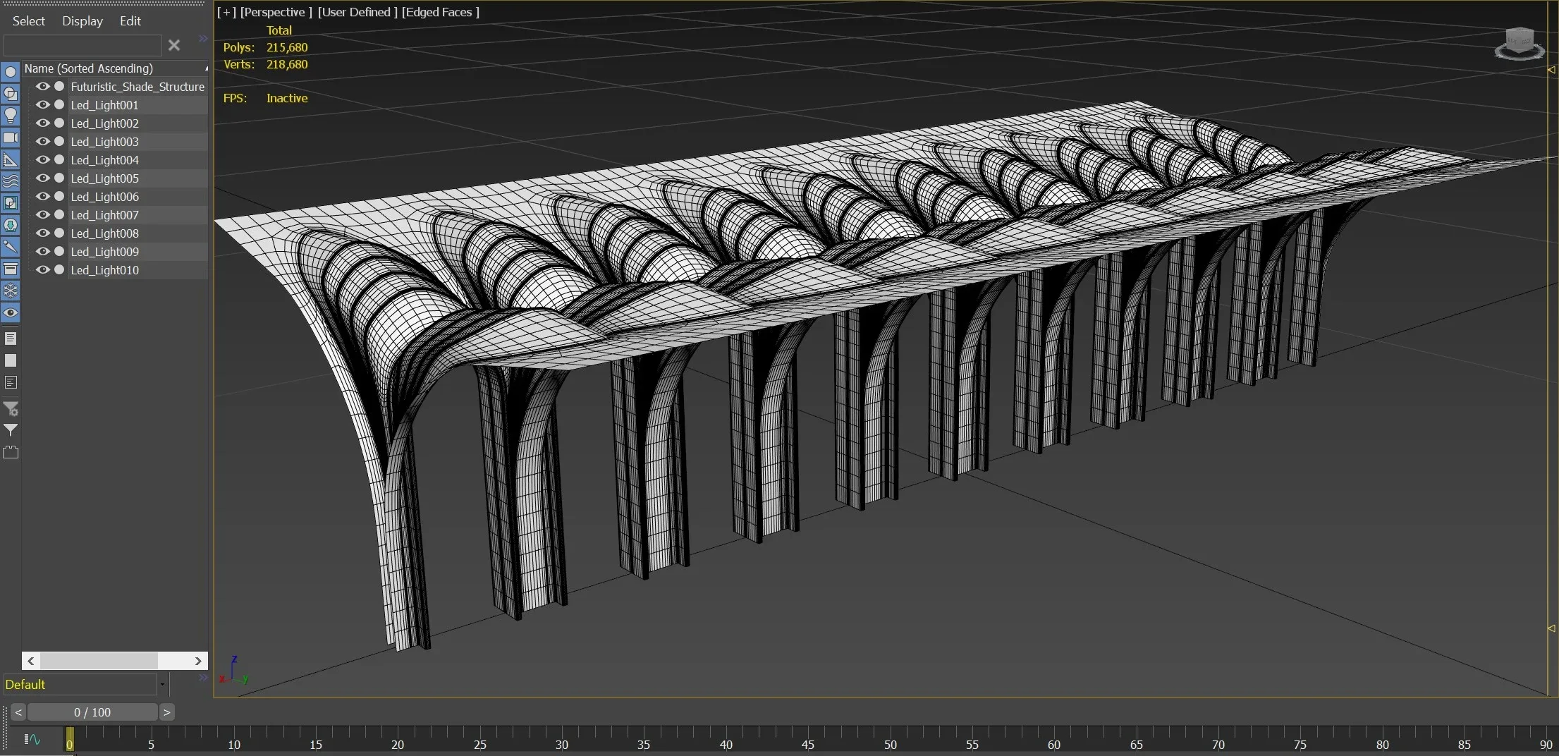 Futuristic Architecture - Parametric Organic Arched Shade Structure