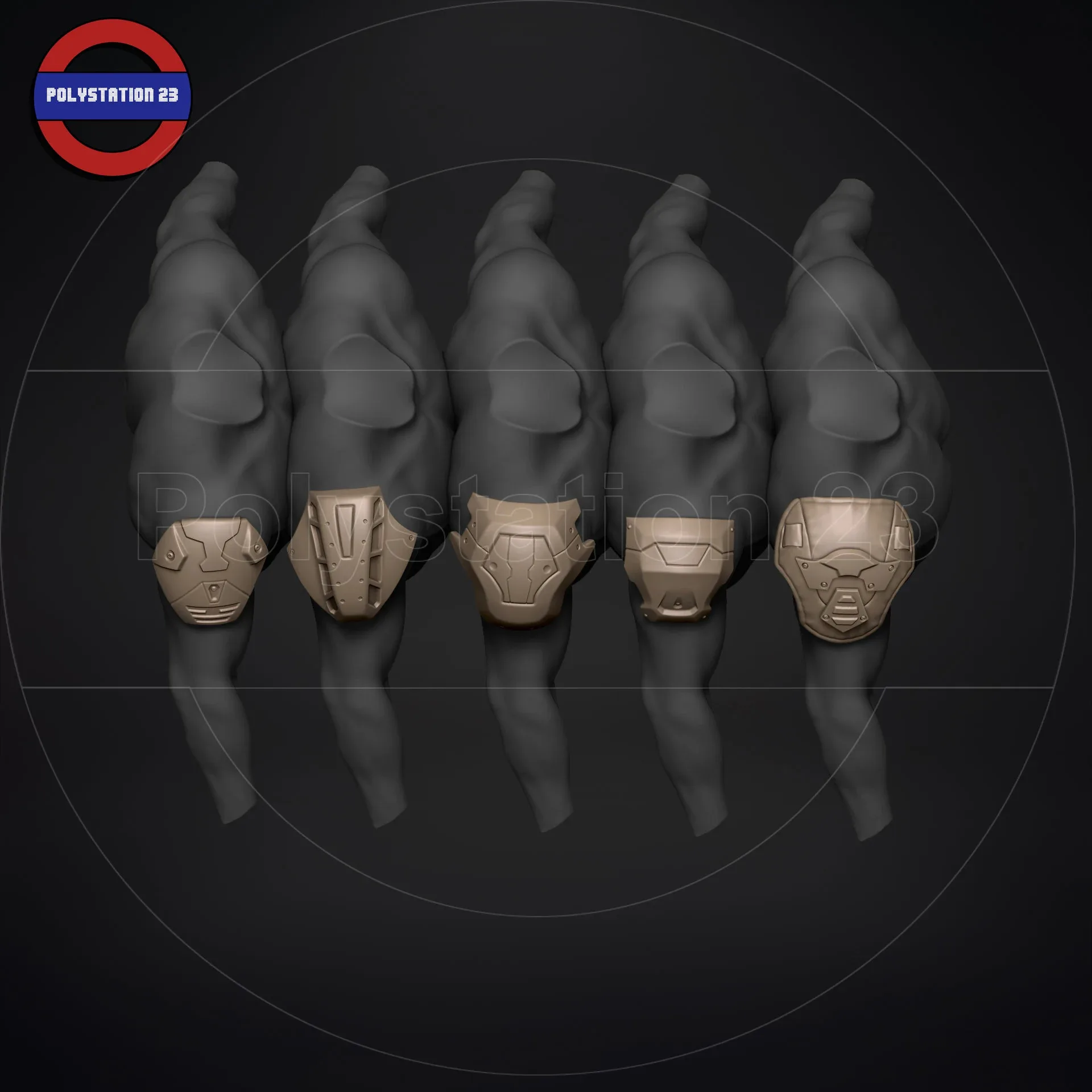 Sci fi shoulder armour kitbash v1 pack of 5