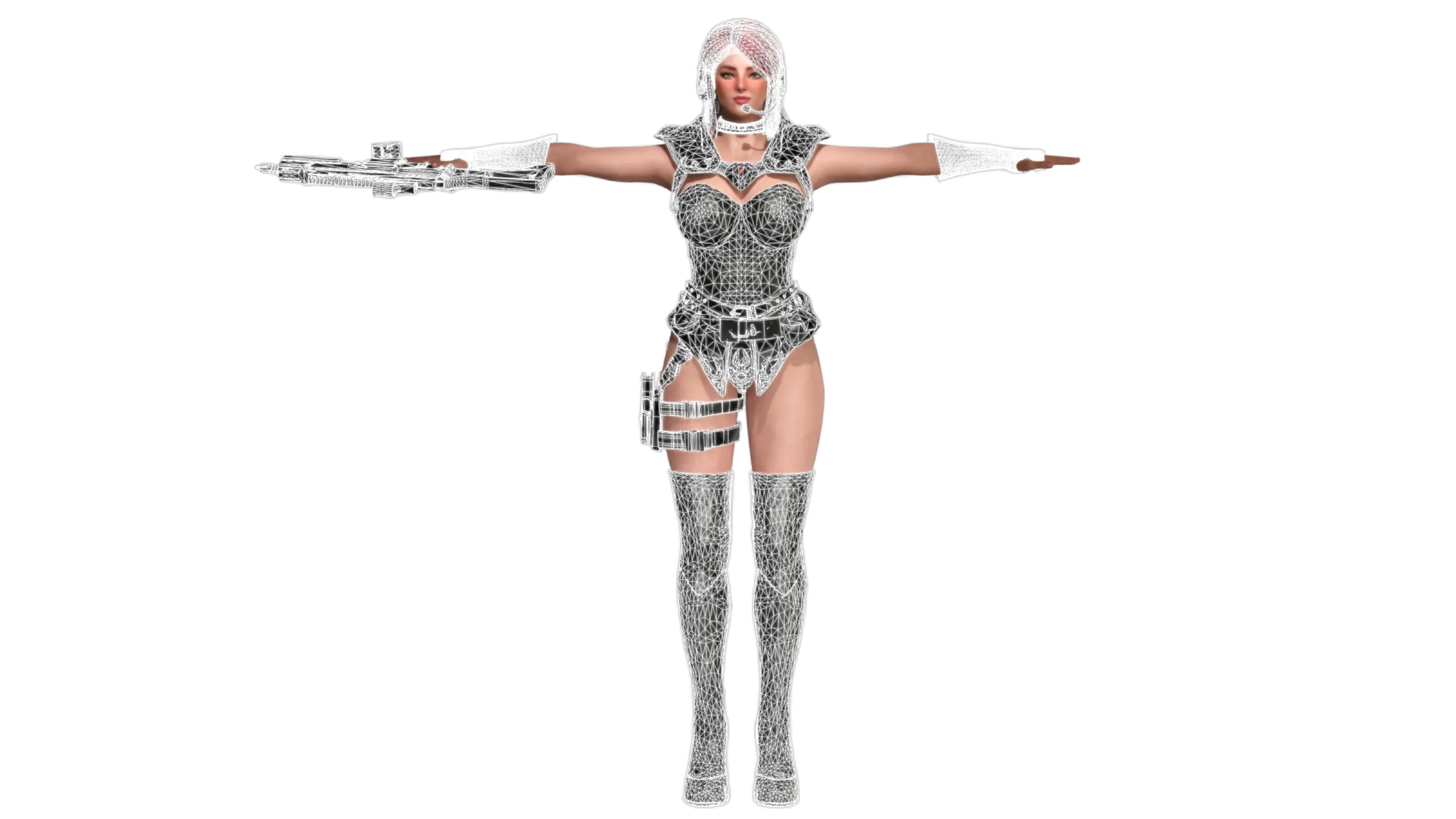 AAA 3D REALISTIC CHARACTER SEXY SNIPER - HUMAN RIG GAME READY