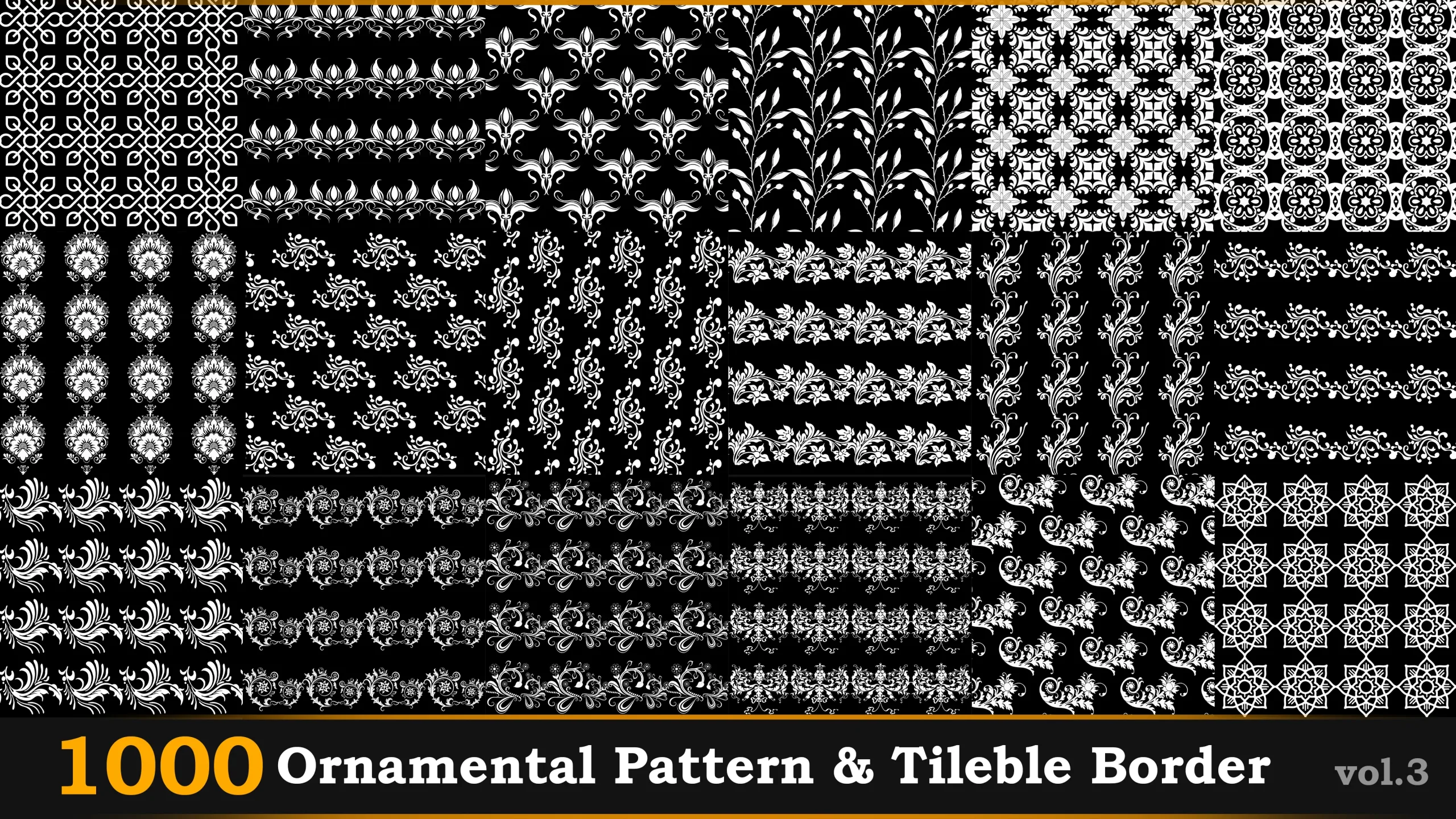 1000 Ornamental Alpha Patterns And Tileable Borders Vol.3