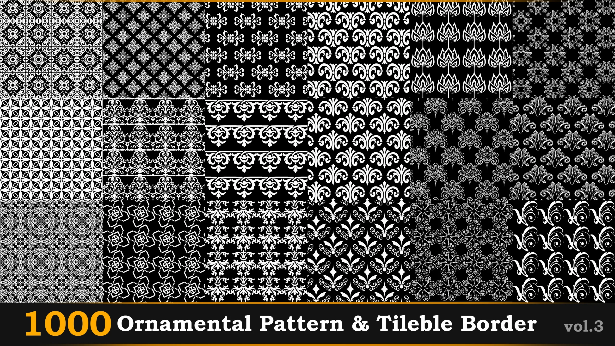 1000 Ornamental Alpha Patterns And Tileable Borders Vol.3