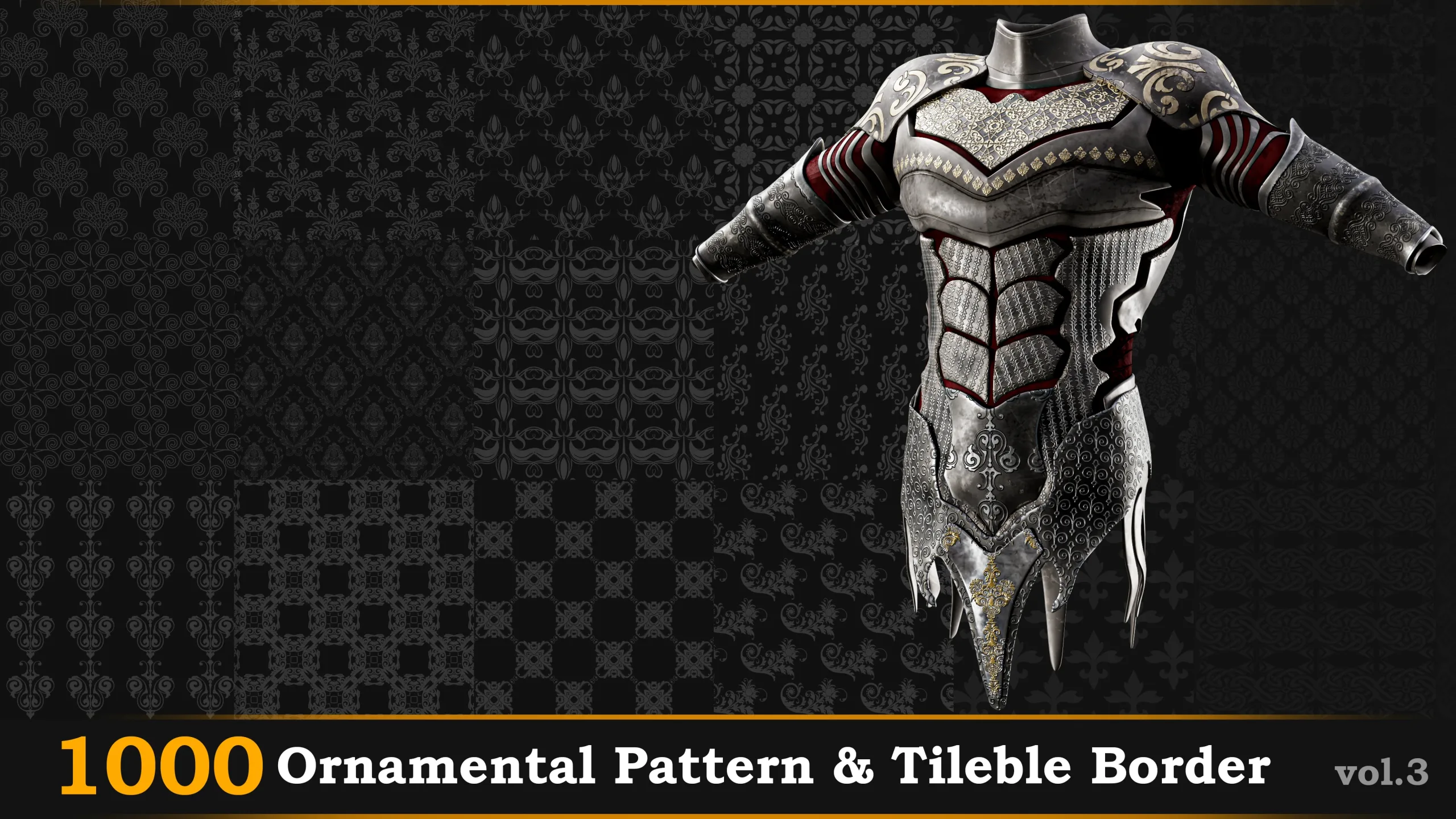 1000 Ornamental Alpha Patterns And Tileable Borders Vol.3