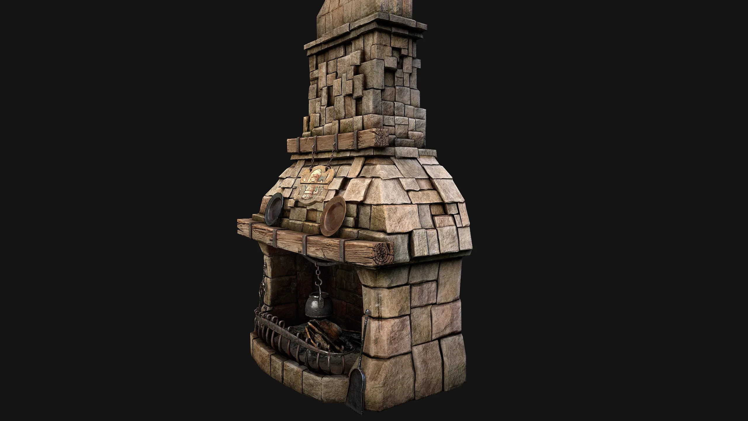 Medieval Fireplace Chimney