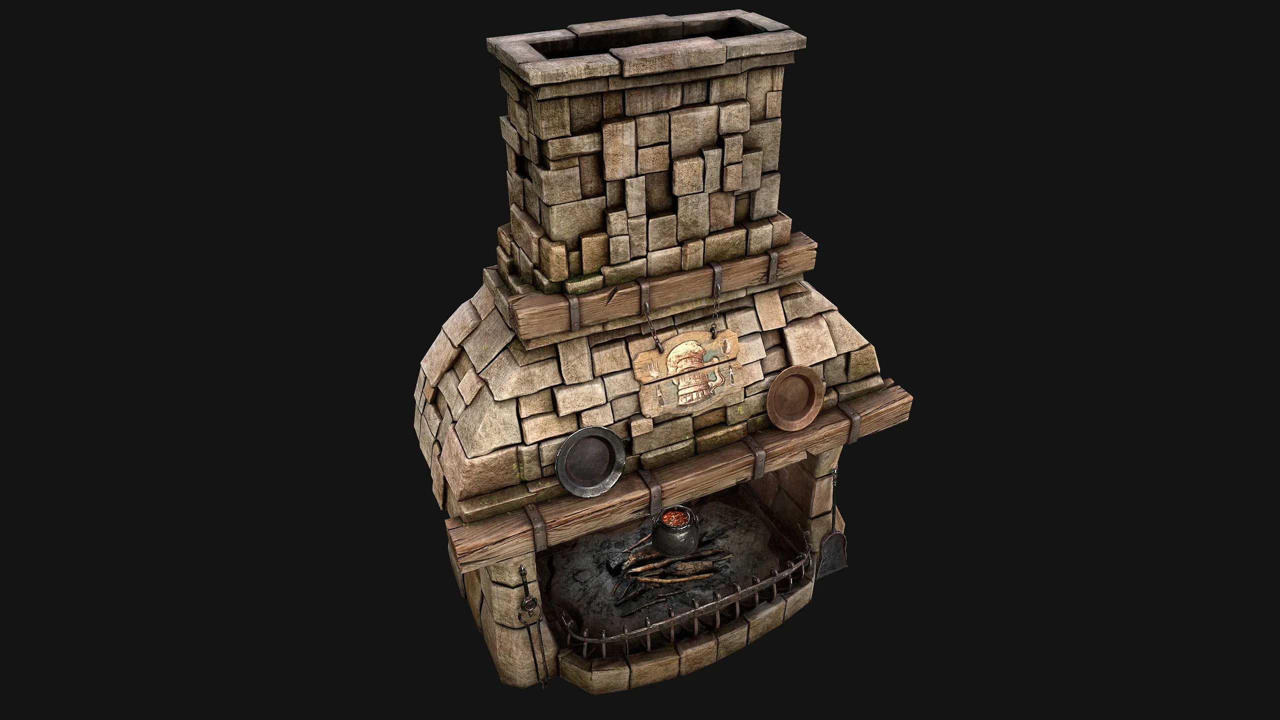 Medieval Fireplace Chimney
