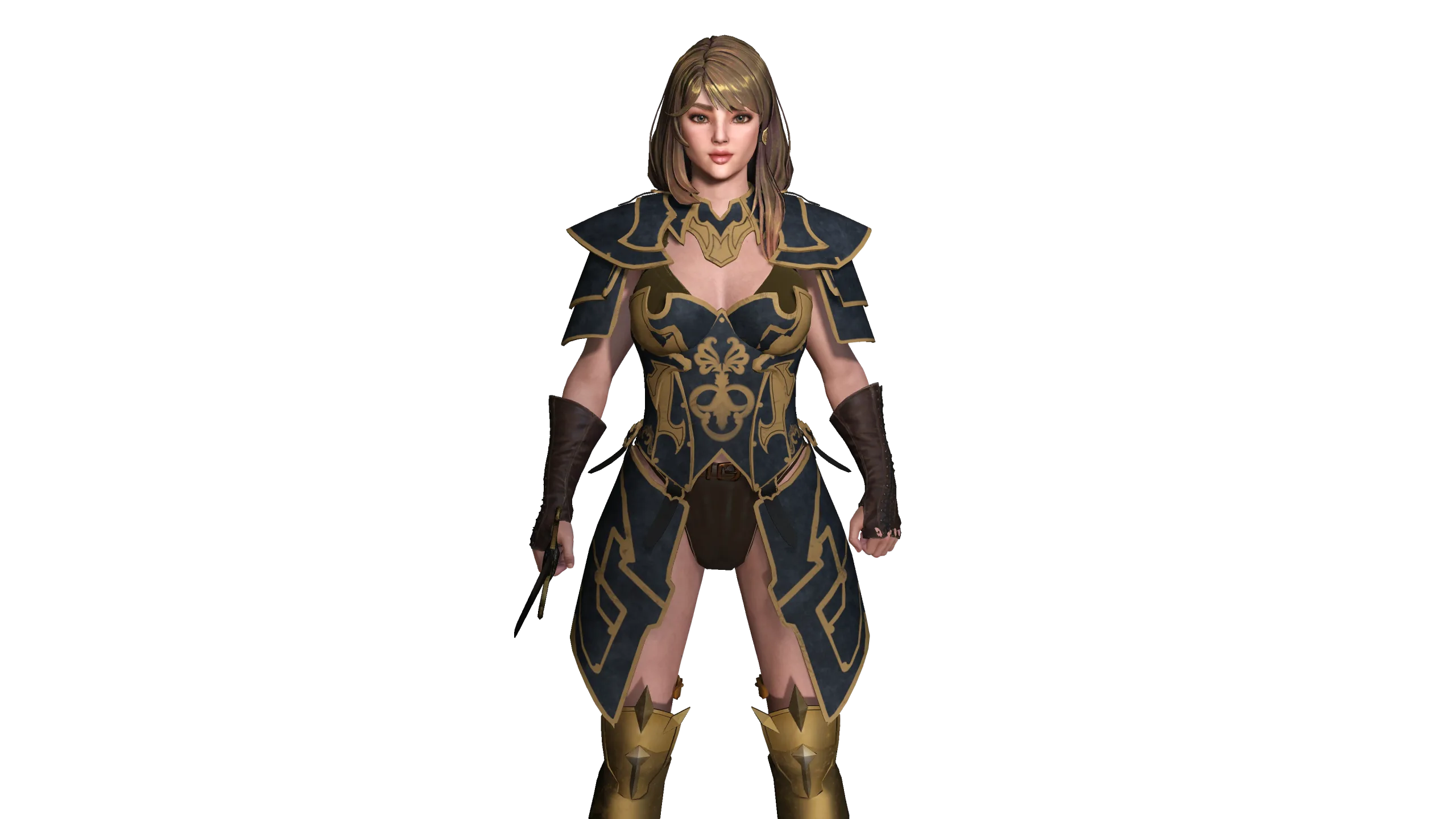 AAA 3D FANTASY FEMALE WARIOR KNIGHT-REALISTIC RIG GAME CHARACTER