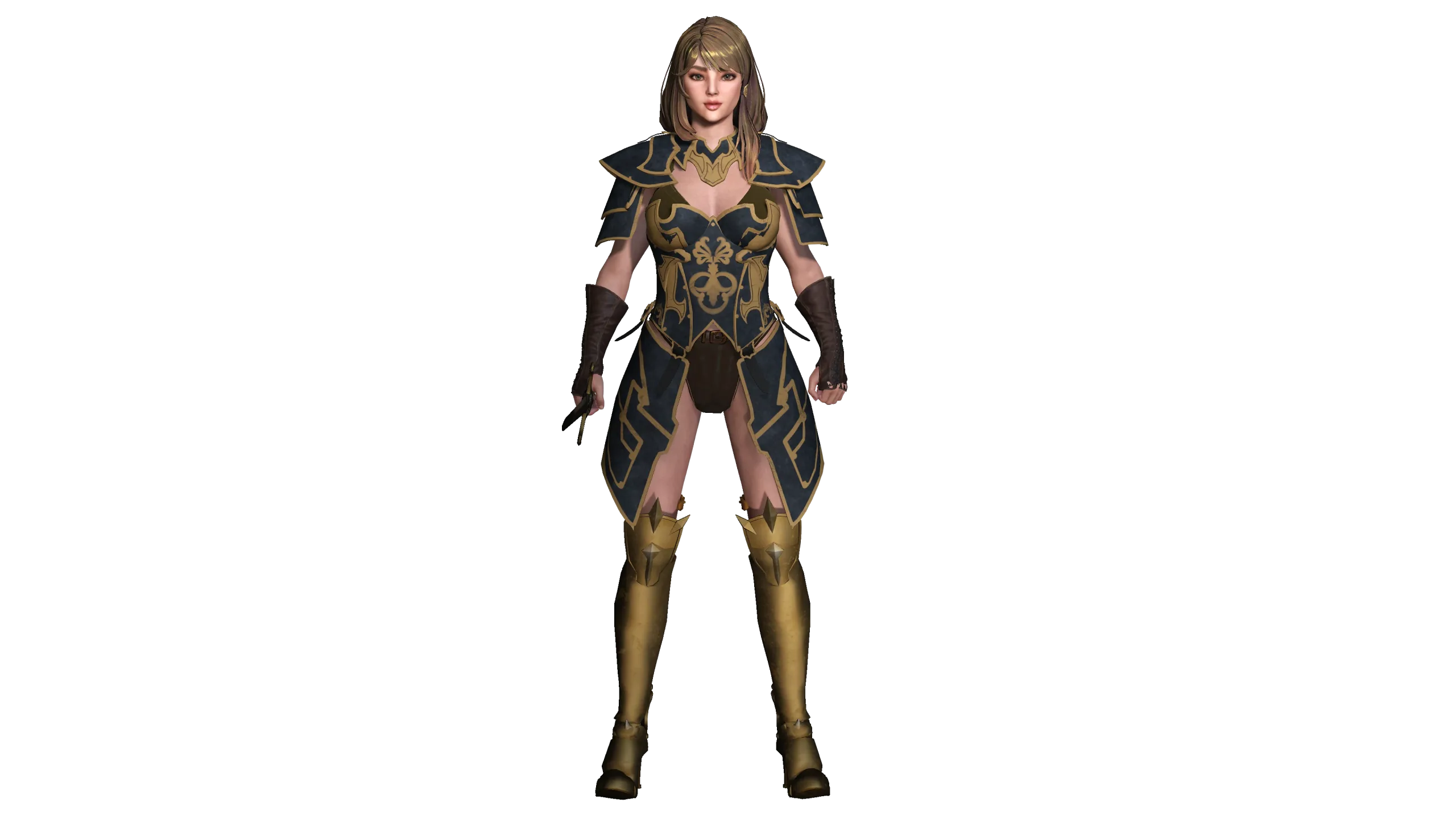 AAA 3D FANTASY FEMALE WARIOR KNIGHT-REALISTIC RIG GAME CHARACTER