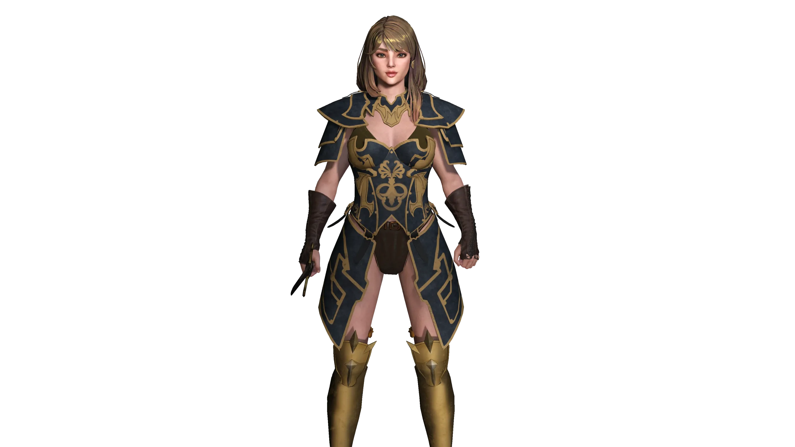 AAA 3D FANTASY FEMALE WARIOR KNIGHT-REALISTIC RIG GAME CHARACTER