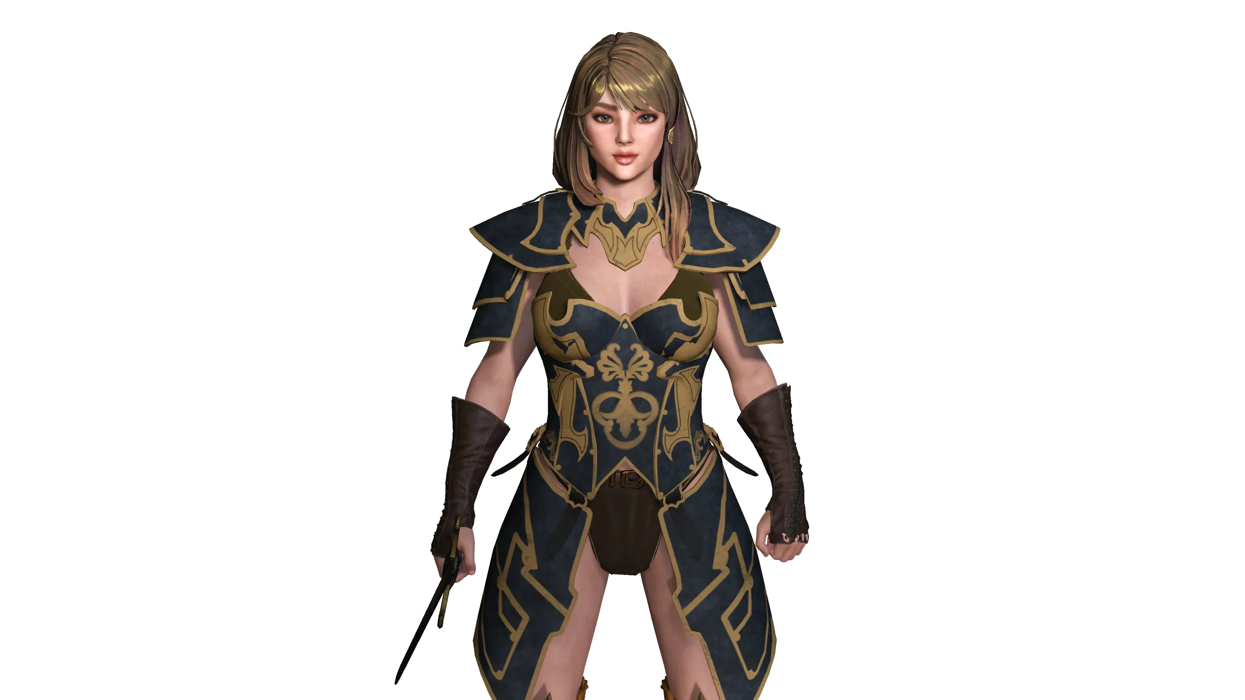 AAA 3D FANTASY FEMALE WARIOR KNIGHT-REALISTIC RIG GAME CHARACTER