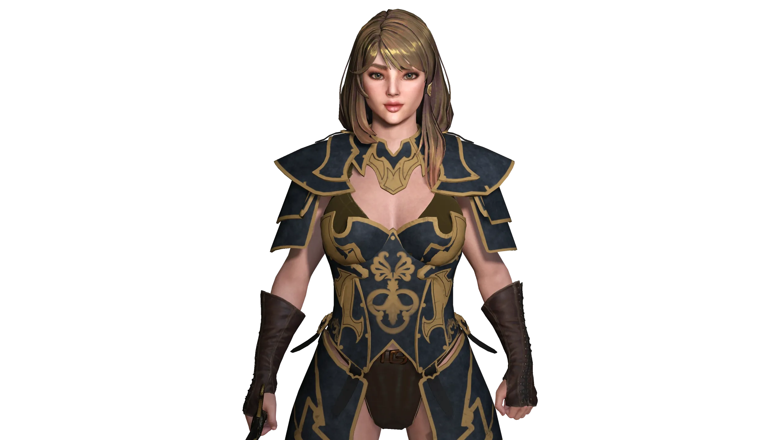 AAA 3D FANTASY FEMALE WARIOR KNIGHT-REALISTIC RIG GAME CHARACTER