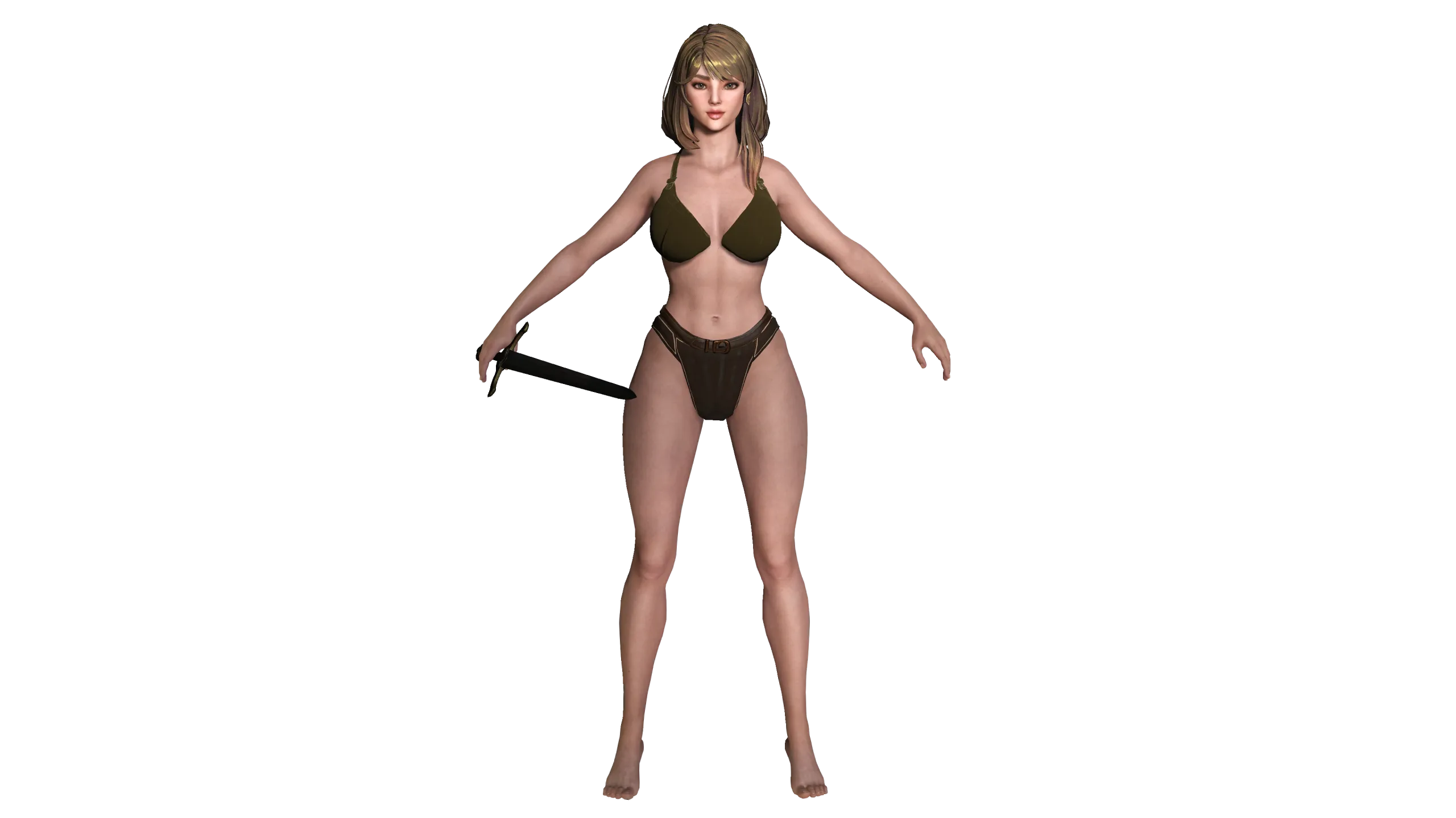 AAA 3D FANTASY FEMALE WARIOR KNIGHT-REALISTIC RIG GAME CHARACTER