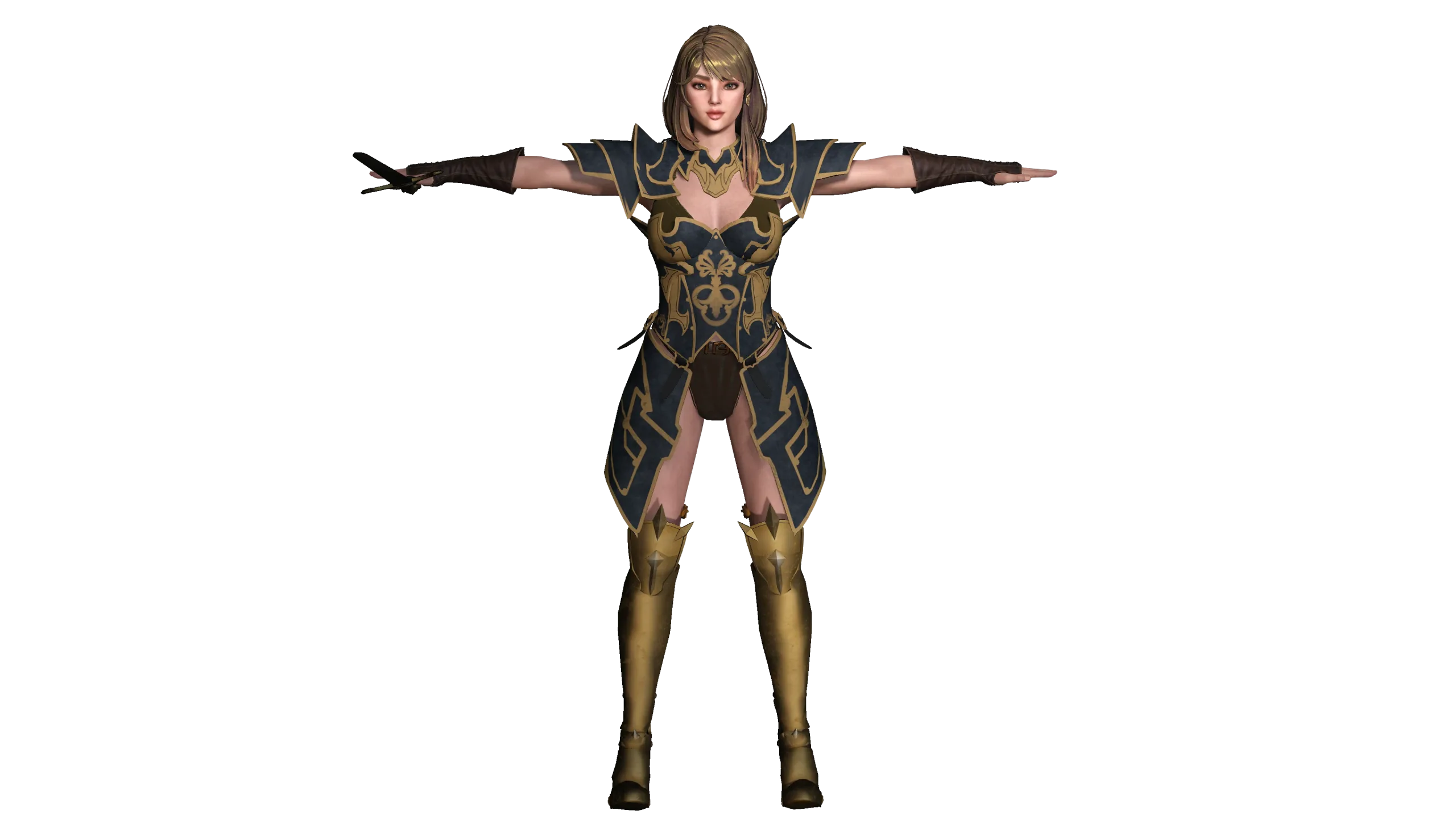 AAA 3D FANTASY FEMALE WARIOR KNIGHT-REALISTIC RIG GAME CHARACTER