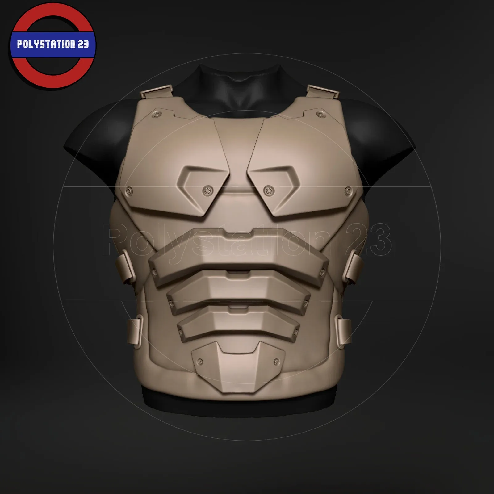 Sci fi character Torso armour v6 highpoly zbrush