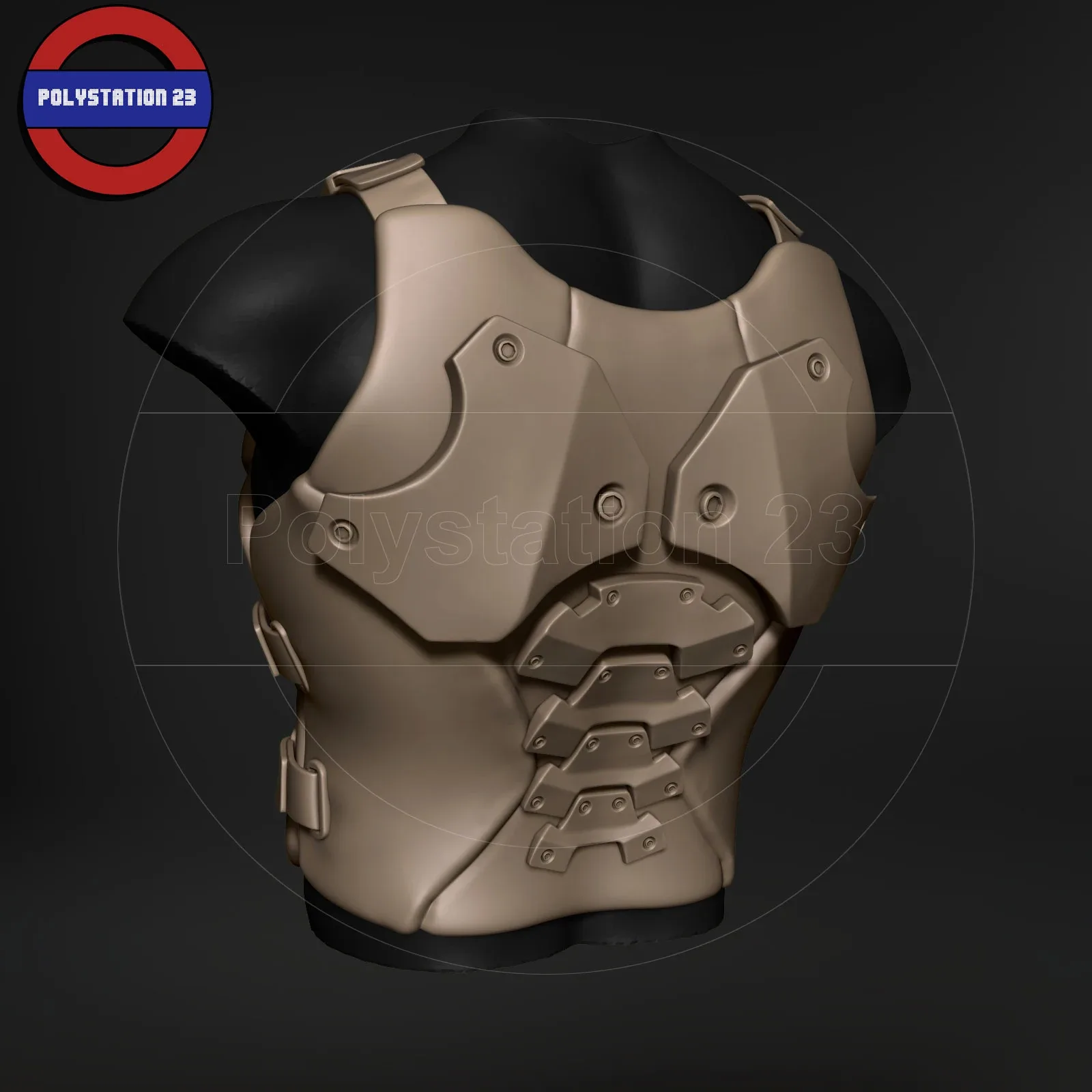 Sci fi character Torso armour v6 highpoly zbrush