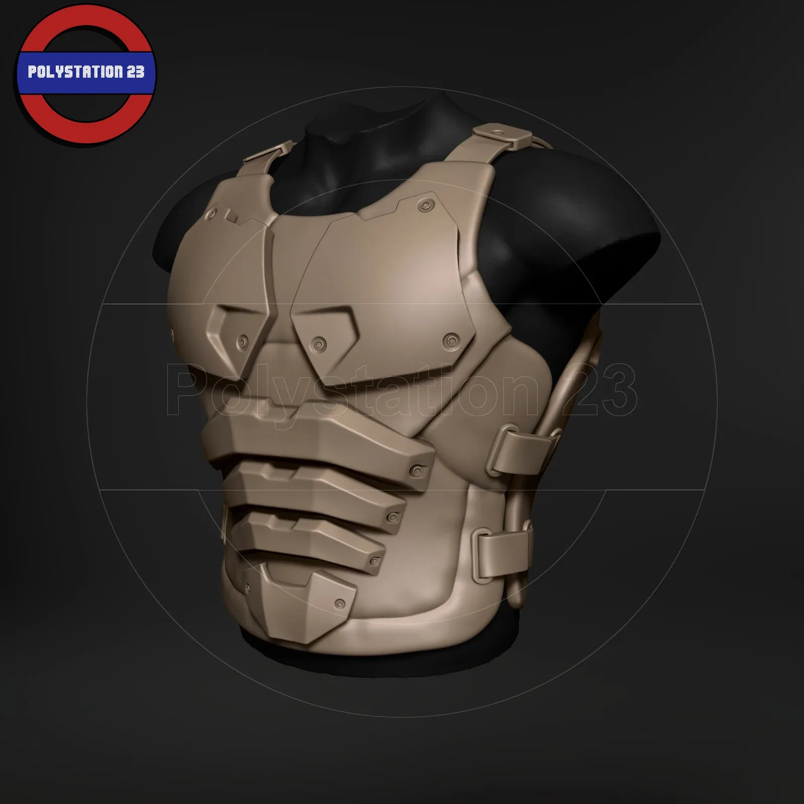 Sci fi character Torso armour v6 highpoly zbrush