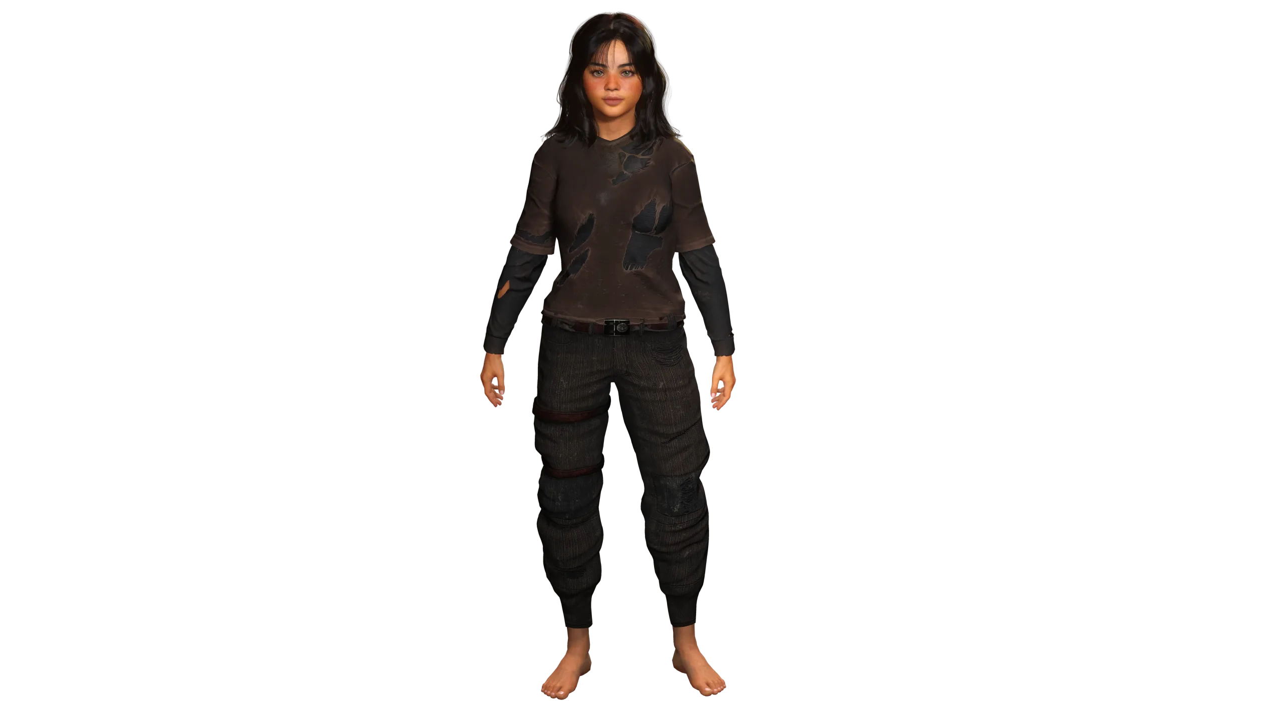 AAA 3D REALISTIC CHARACTER -TEENAGE GIRL SURVIVOR APOCALYPTIC 01