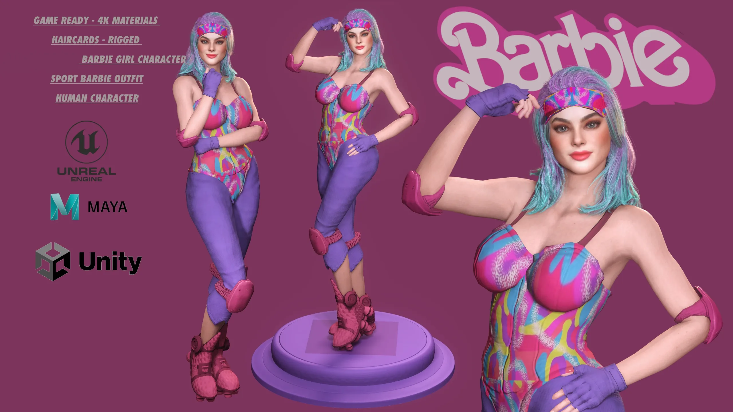 AAA 3D MODEL  BARBIE GIRL-REALISTIC GAME CHARACTER