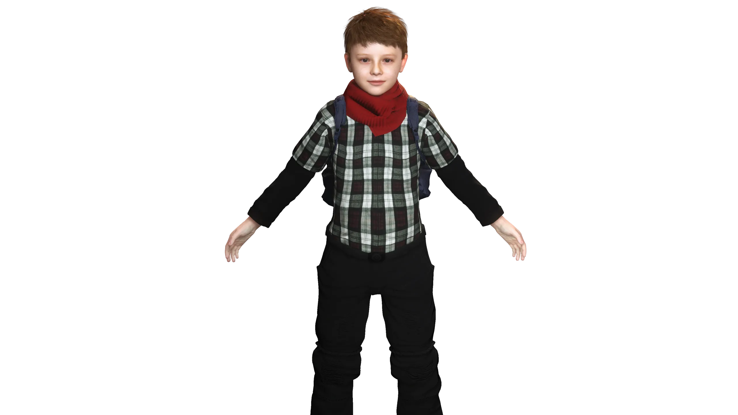 AAA 3D REALISTIC HUMAN RIGGED CHARACTER -EUROPEAN KIDS BOY 01