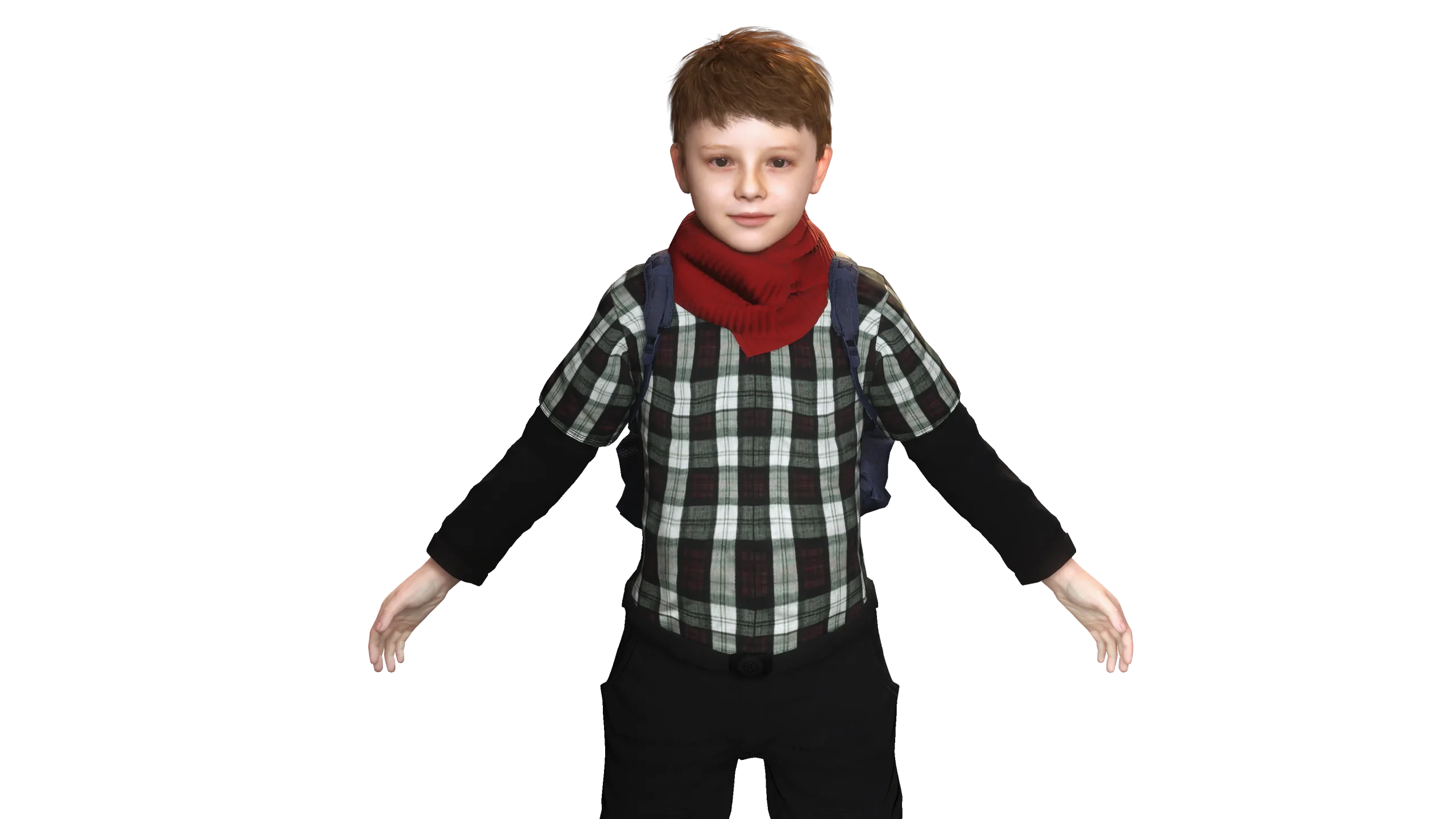 AAA 3D REALISTIC HUMAN RIGGED CHARACTER -EUROPEAN KIDS BOY 01