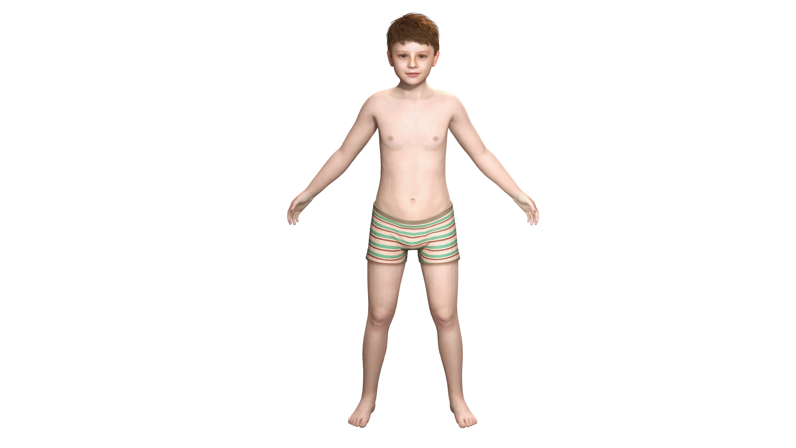 AAA 3D REALISTIC HUMAN RIGGED CHARACTER -EUROPEAN KIDS BOY 01