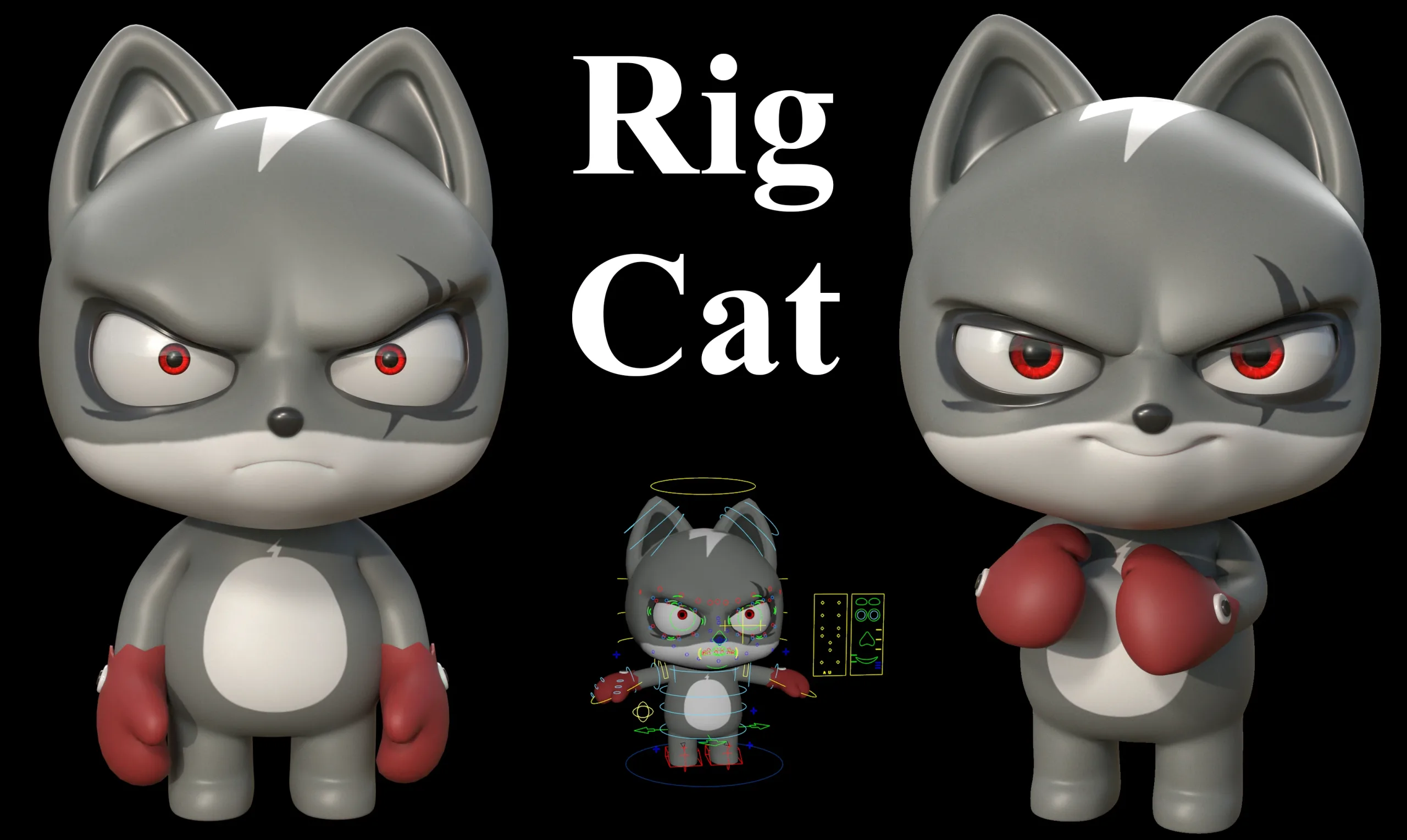 Cat cartoon 3D Rig