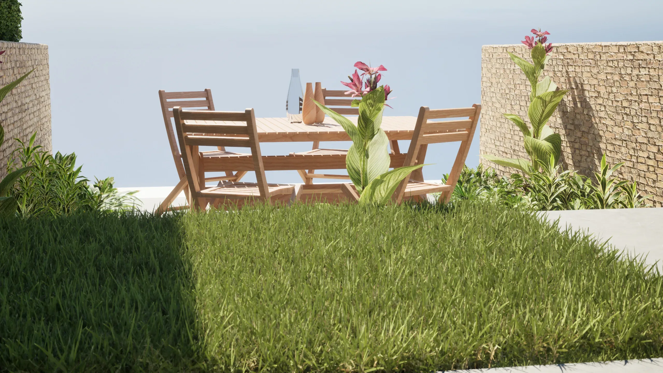 Terraced landscape garden