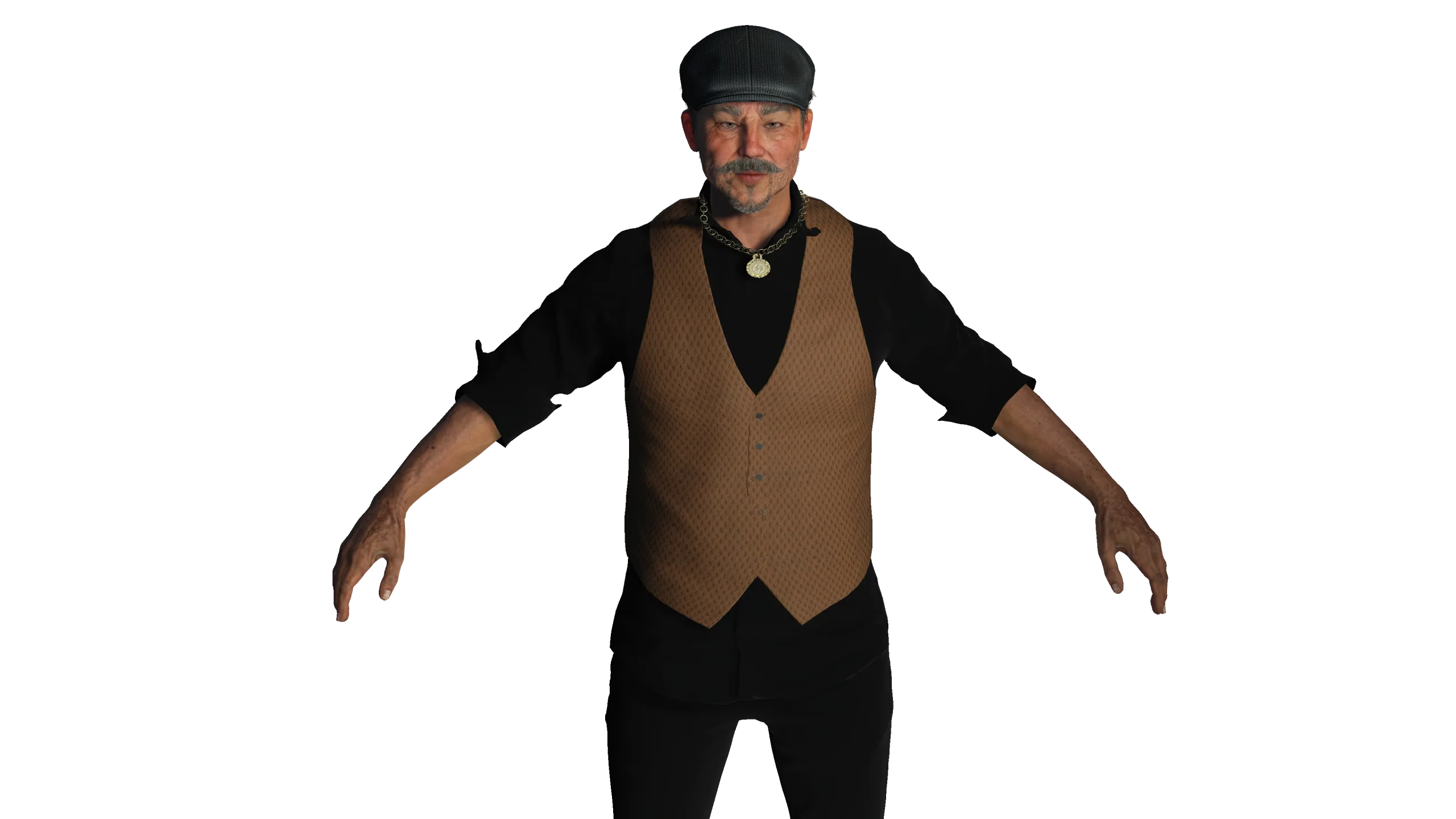 AAA 3D ASIAN OLD BEARDED BUSINESSMAN - REALISTIC GAME CHARACTER