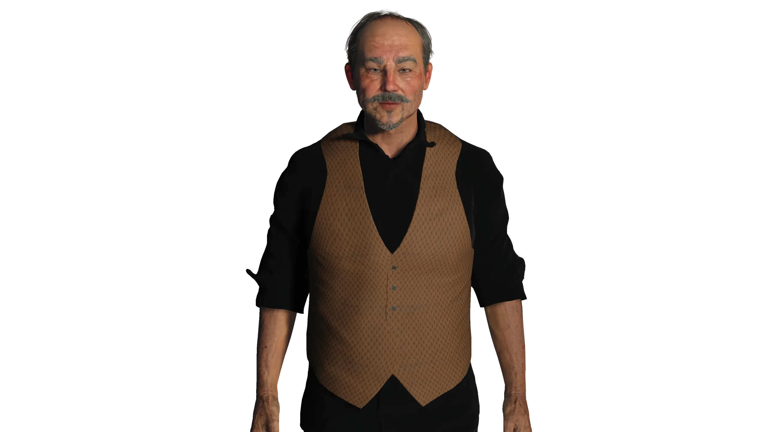 AAA 3D ASIAN OLD BEARDED BUSINESSMAN - REALISTIC GAME CHARACTER