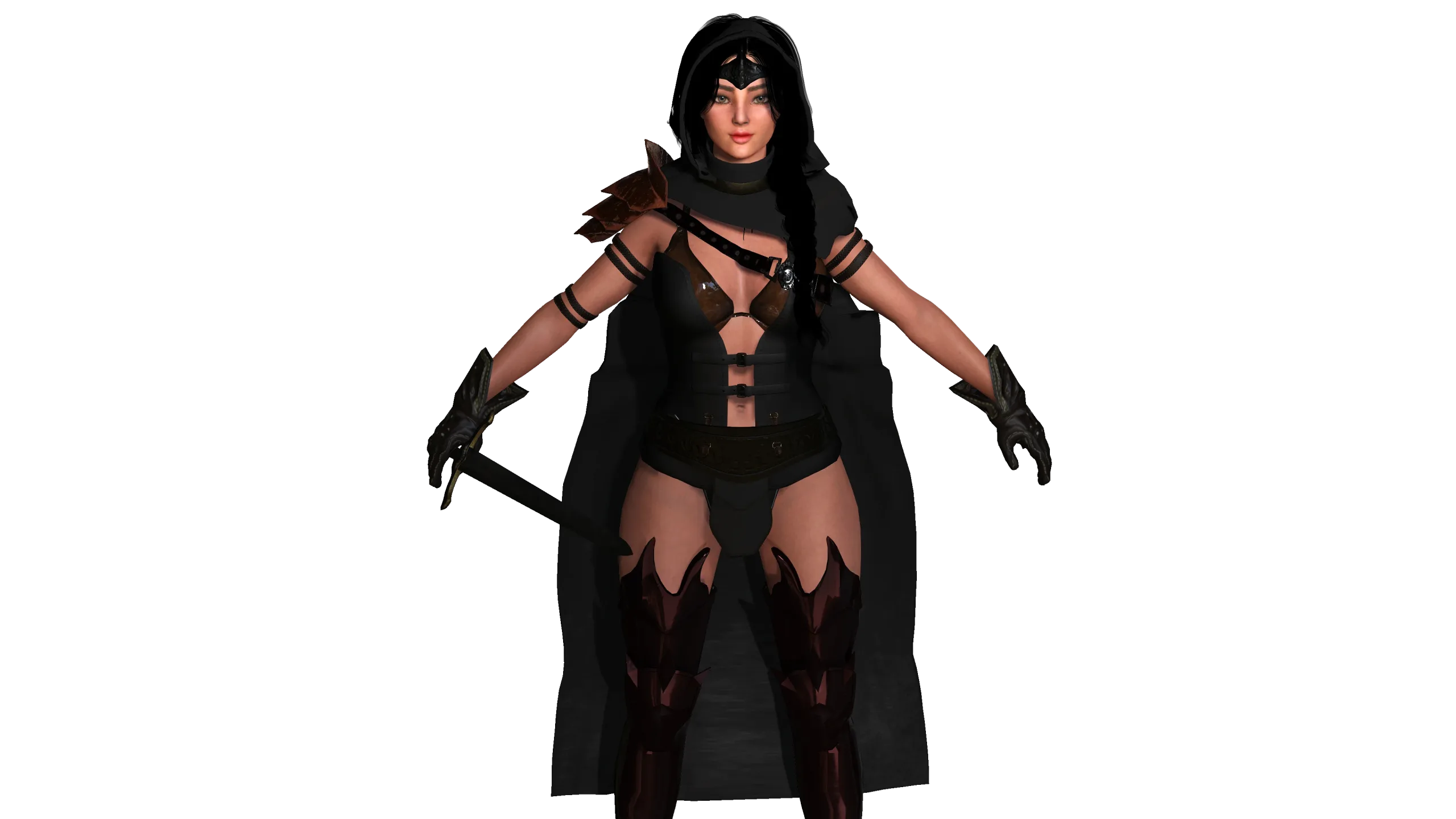 AAA 3D FANTASY FEMALE WARRIOR - REALISTIC RIG GAME CHARACTER