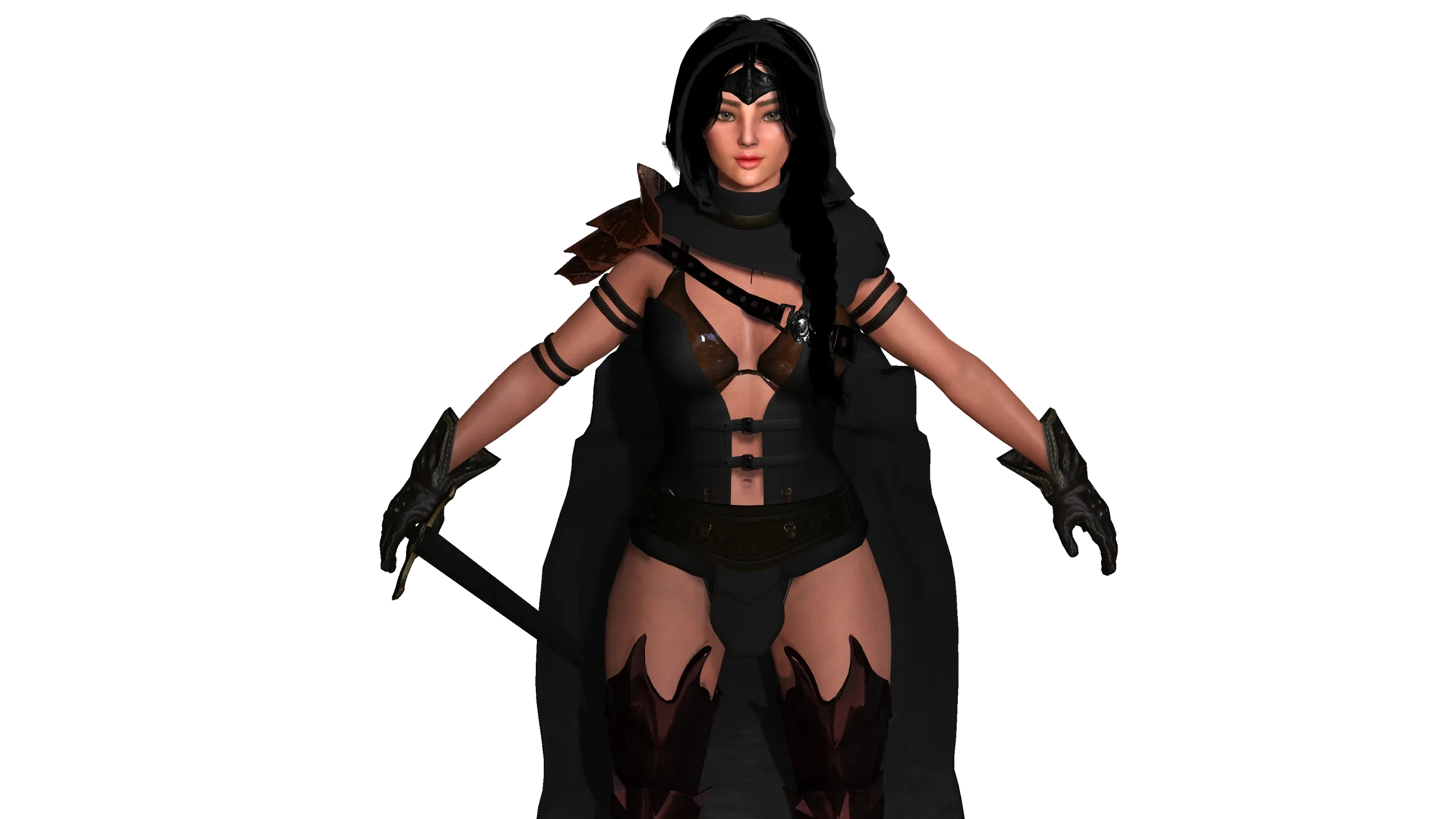 AAA 3D FANTASY FEMALE WARRIOR - REALISTIC RIG GAME CHARACTER